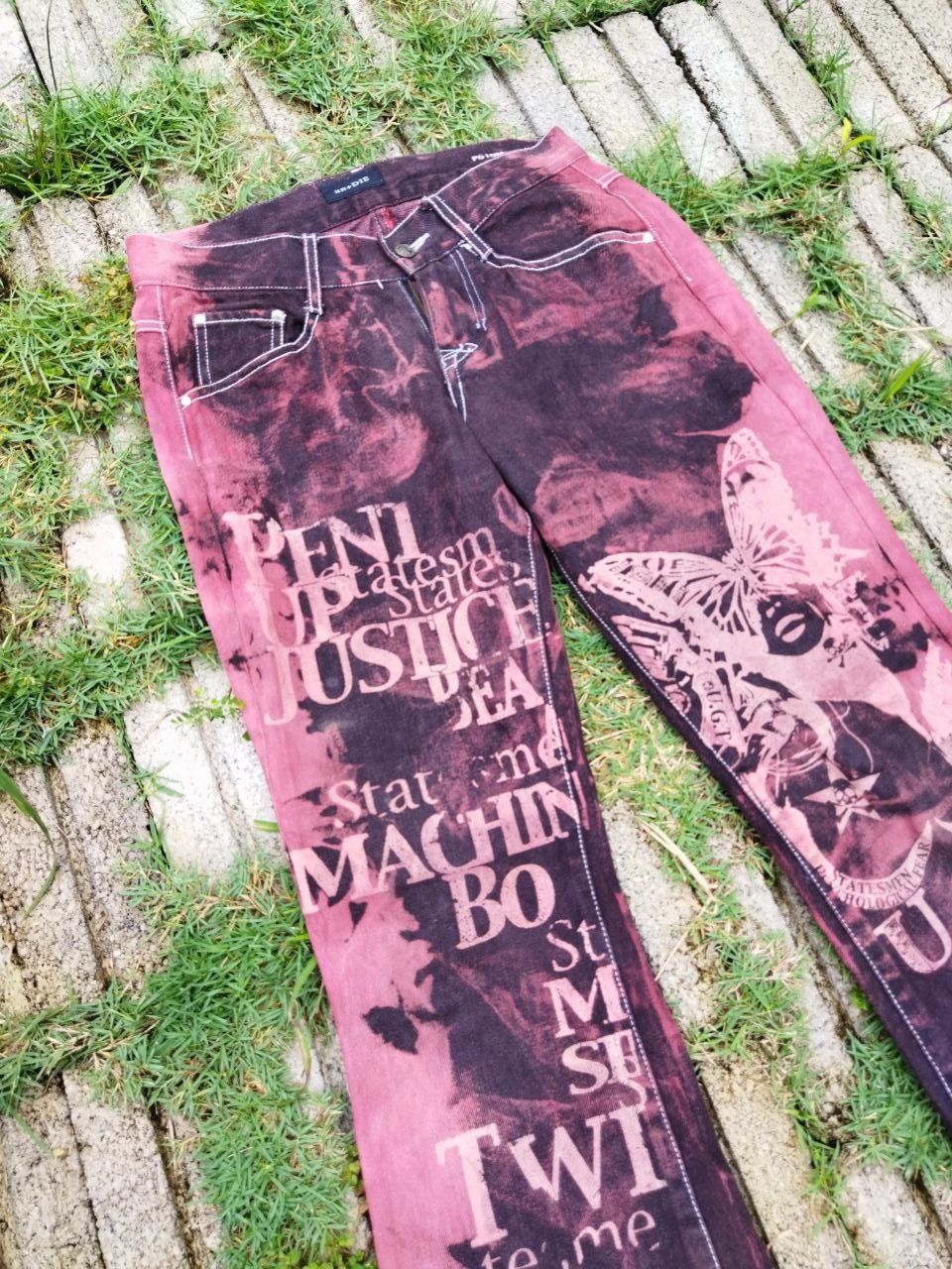 If Six Was Nine Vintage U.G.T HN+Die Japan Bleach Tie Dye Bootcut Jeans Size US 29 - 13 Thumbnail