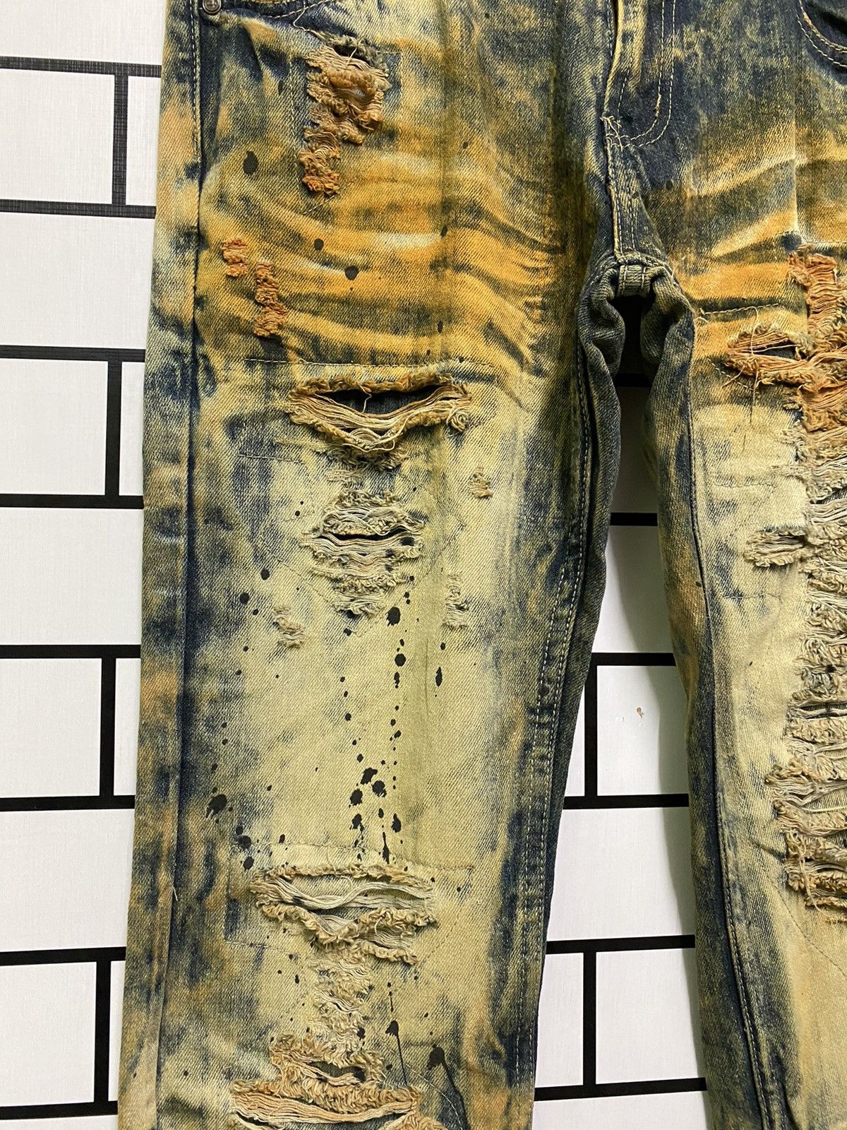 Designer Rusty🔥GS-115 Distressed Splash Painter Denim Size US 34 / EU 50 - 6 Thumbnail