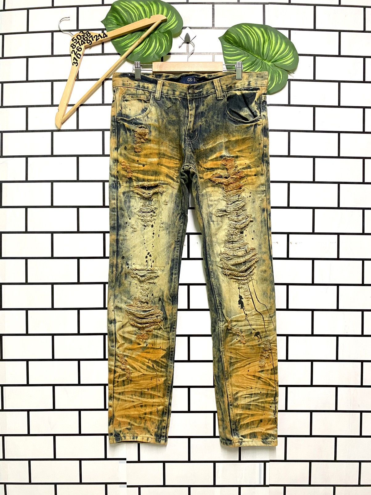 Designer Rusty🔥GS-115 Distressed Splash Painter Denim Size US 34 / EU 50 - 1 Thumbnail