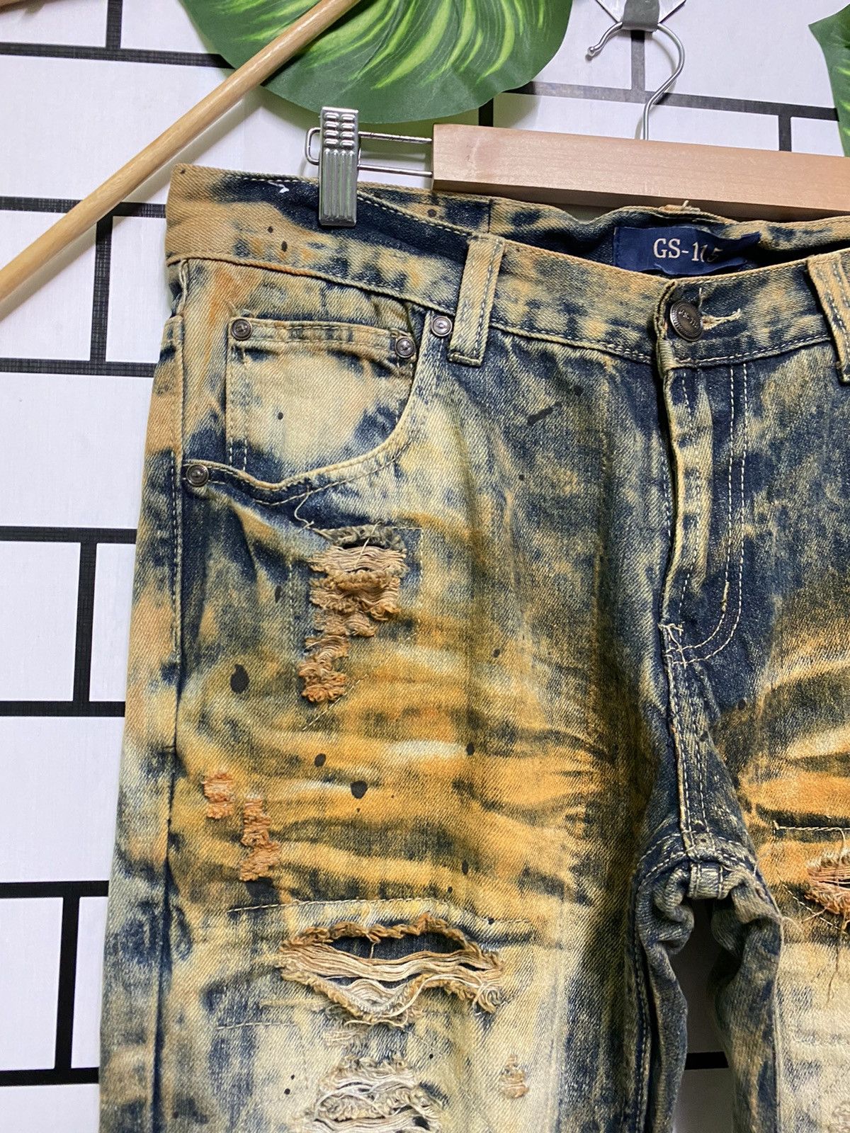 Designer Rusty🔥GS-115 Distressed Splash Painter Denim Size US 34 / EU 50 - 4 Thumbnail