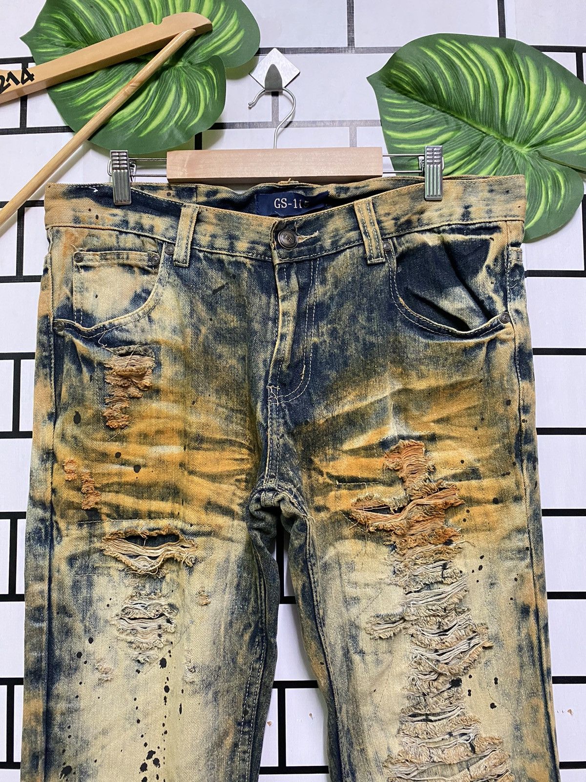Designer Rusty🔥GS-115 Distressed Splash Painter Denim Size US 34 / EU 50 - 3 Thumbnail