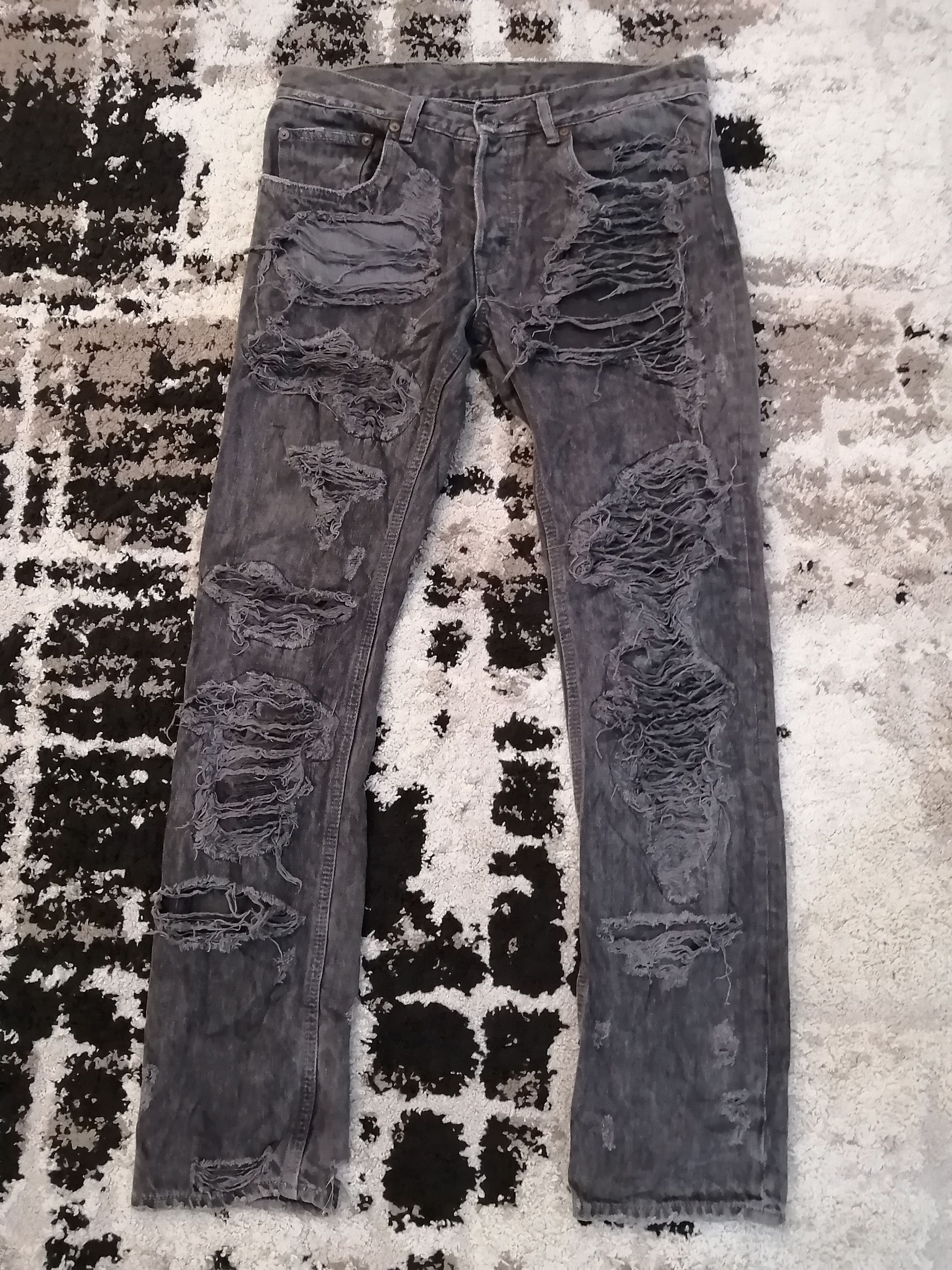 If Six Was Nine Vintage RNA Japan Damage Look Undercover Style Jeans Size US 31 - 20 Thumbnail
