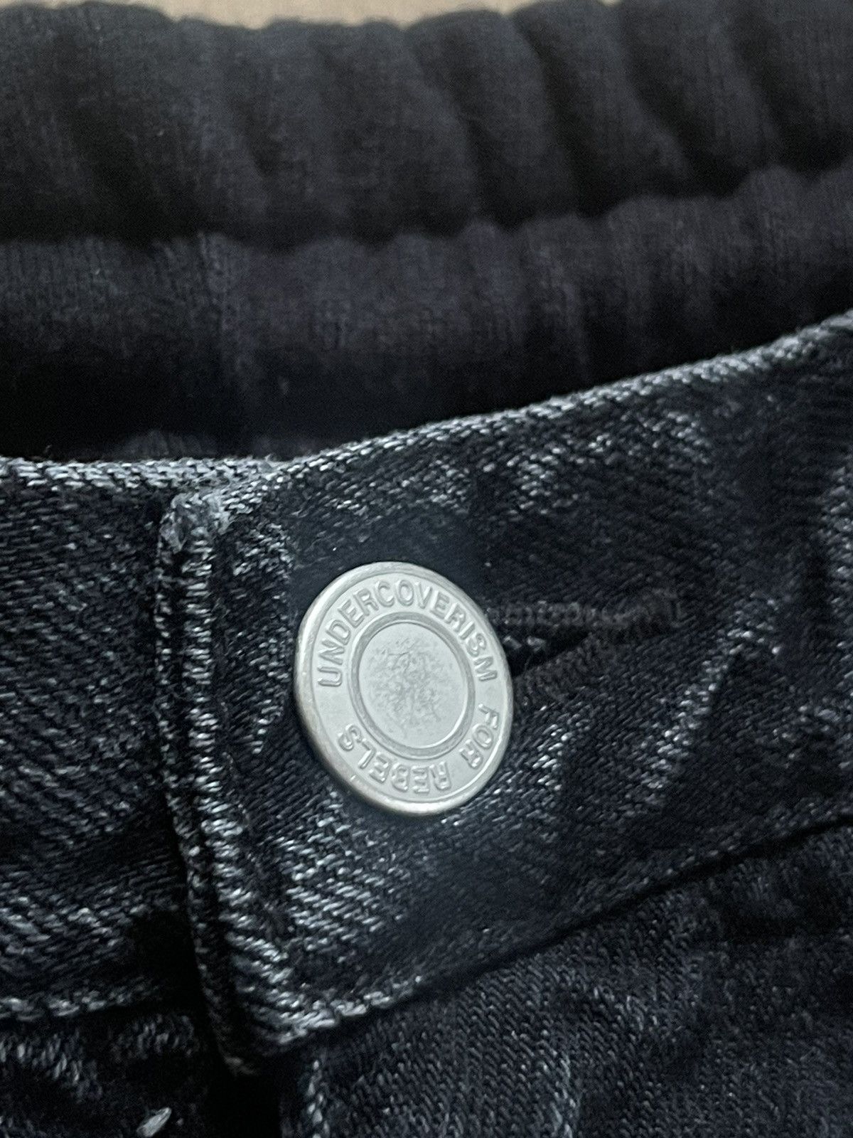 Undercover Undercoverism 2022 SS Docking Denim and Sweat hybrid pants Size US 33 - 12 Thumbnail