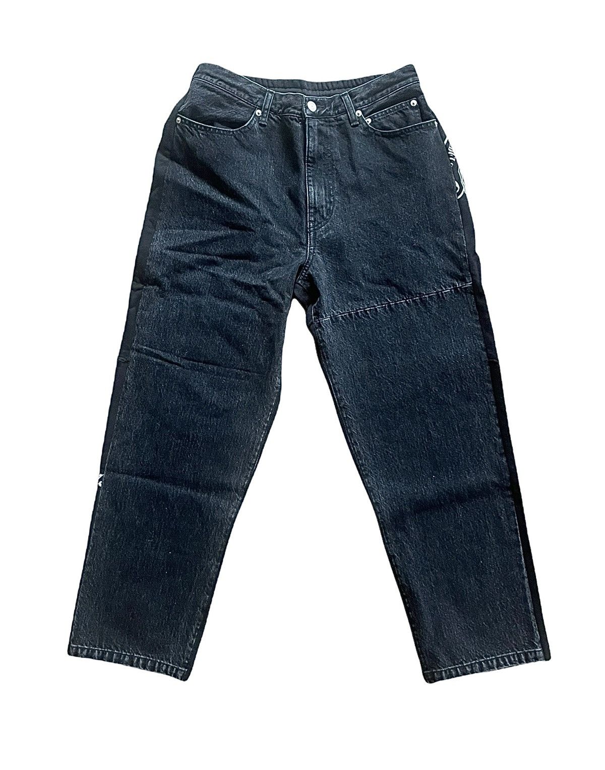 Undercover Undercoverism 2022 SS Docking Denim and Sweat hybrid pants Size US 33 - 2 Thumbnail