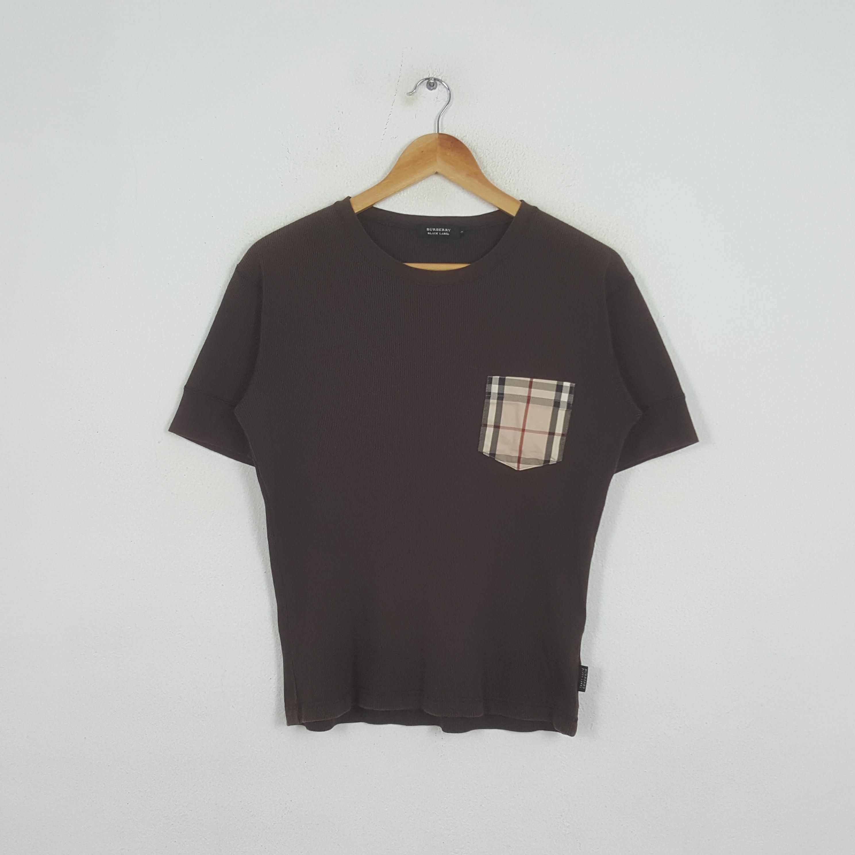 Vintage Burberry Black Label Nova Check Pocket Style Tshirt