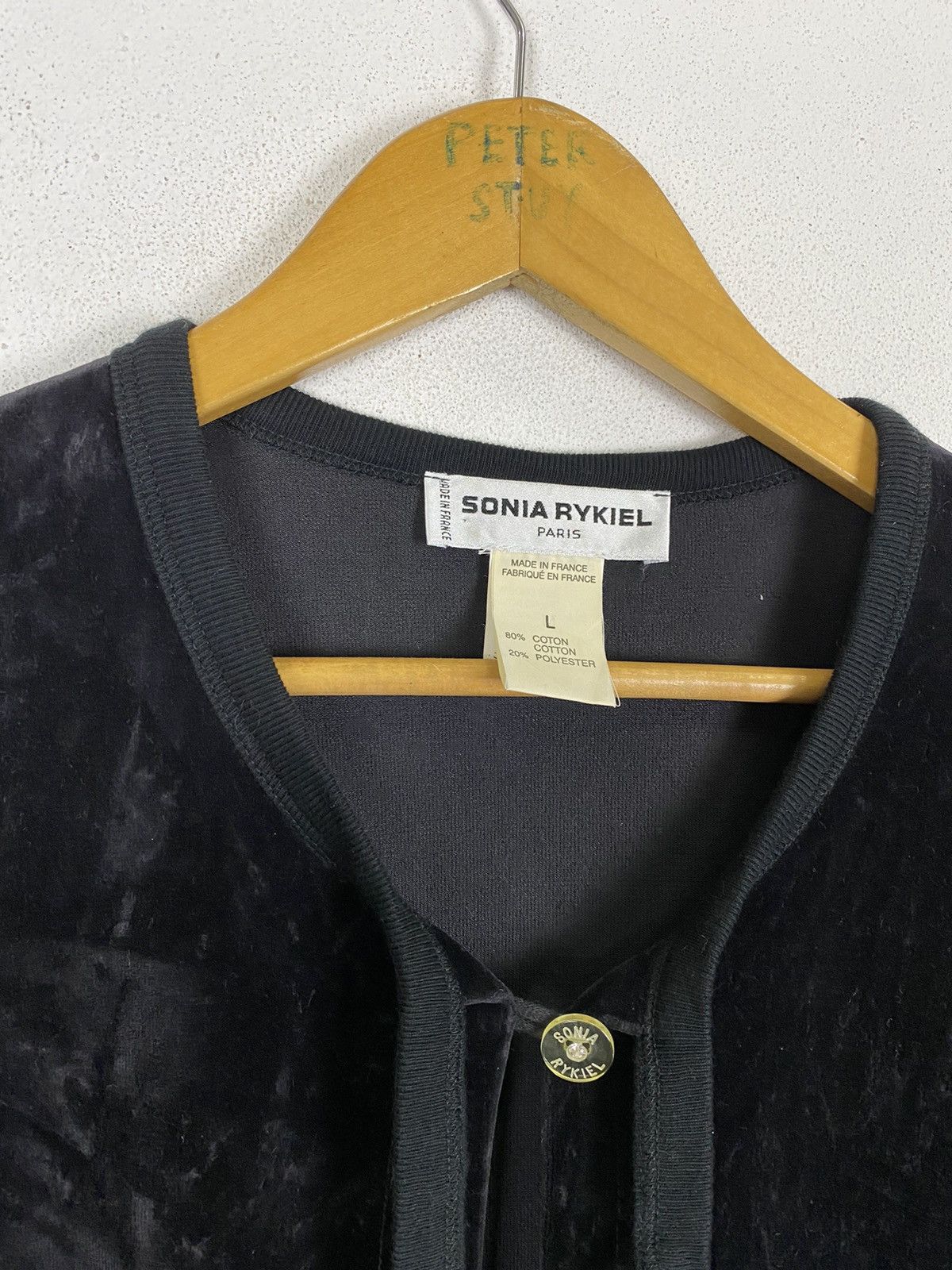 Designer × Sonia Rykiel SONIA RYKIEL MADE FRANCE VELVET CARDIGAN Size US L / EU 52-54 / 3 - 6 Thumbnail