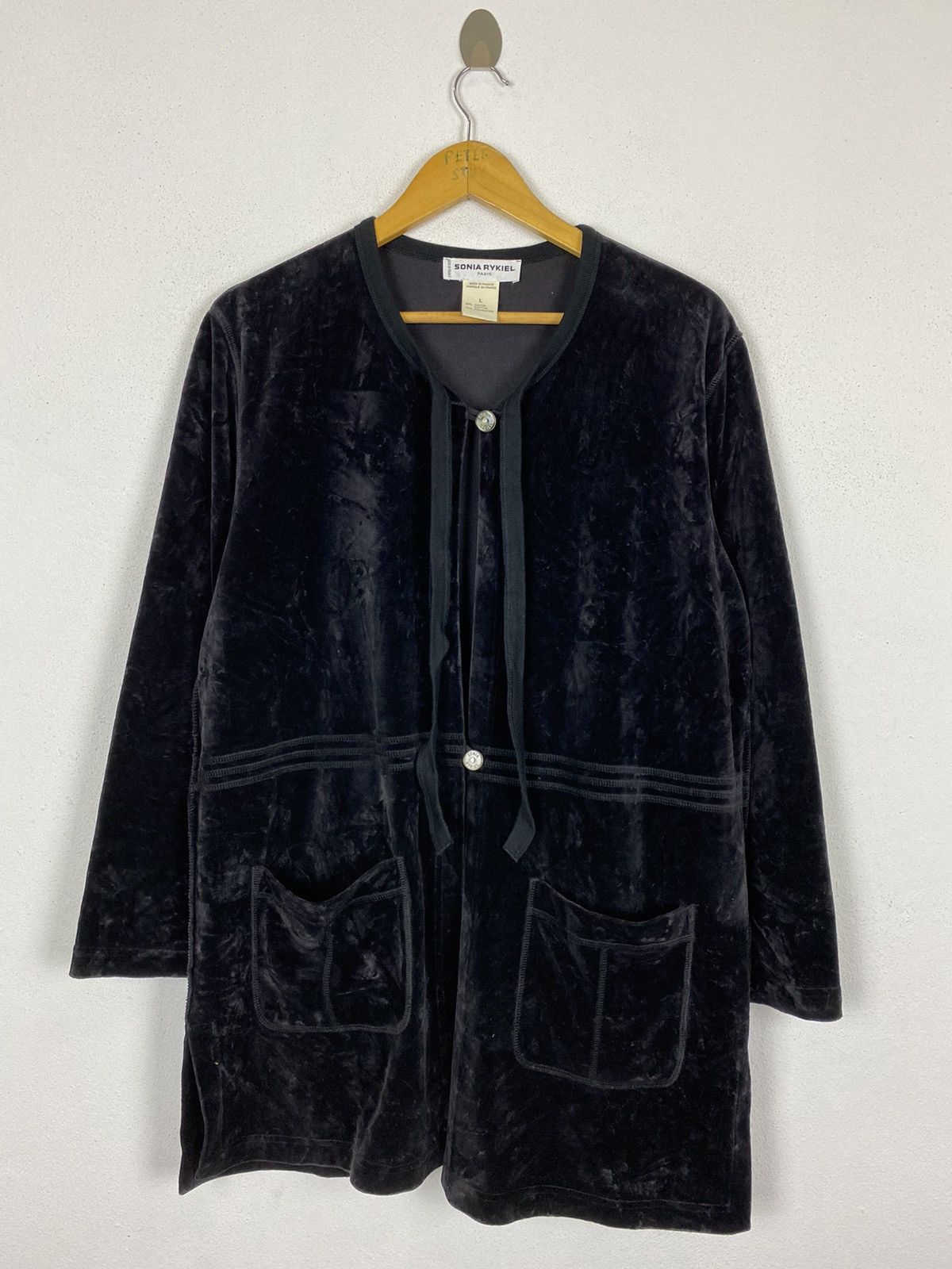 Designer × Sonia Rykiel SONIA RYKIEL MADE FRANCE VELVET CARDIGAN Size US L / EU 52-54 / 3 - 2 Thumbnail