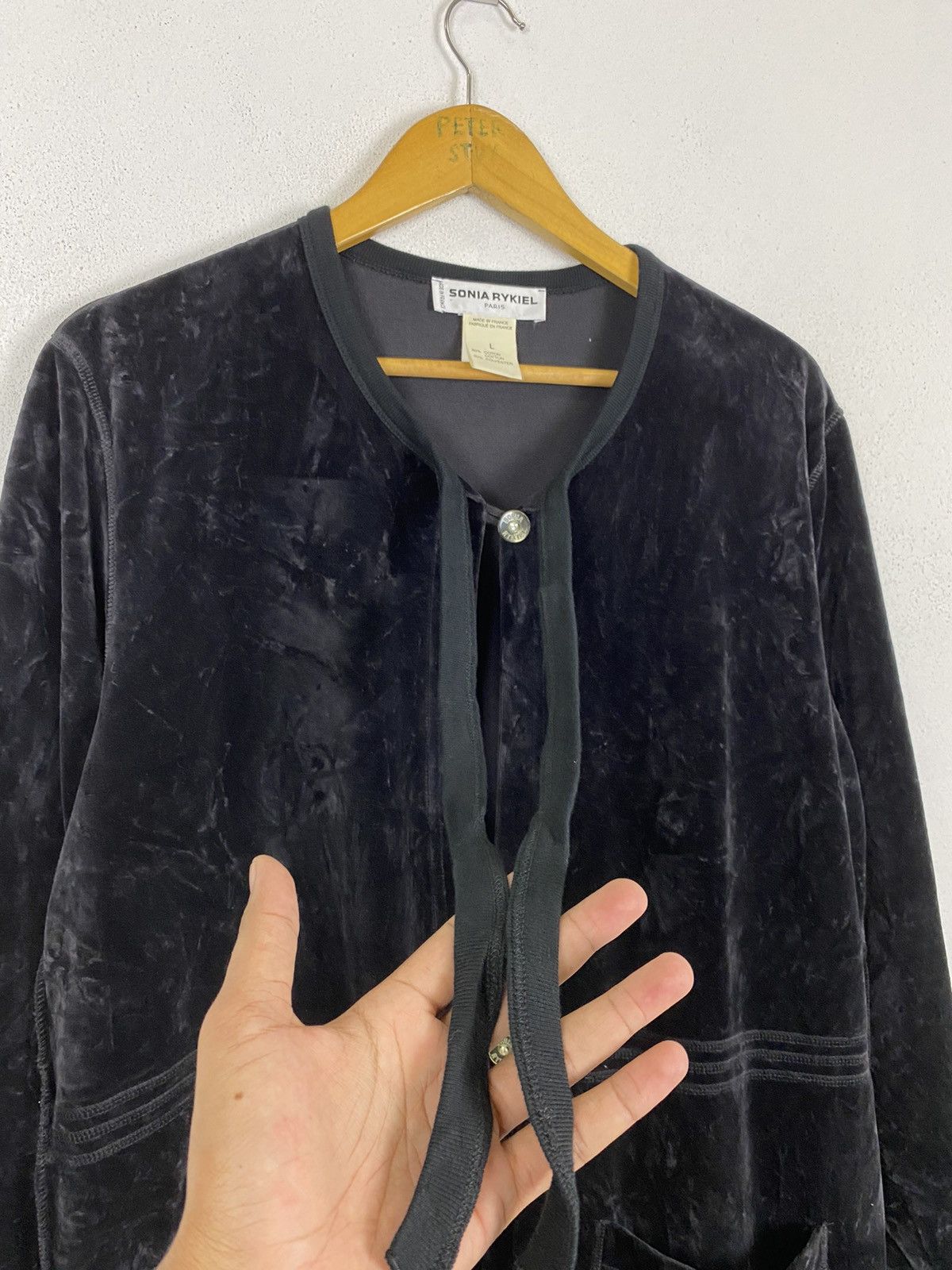 Designer × Sonia Rykiel SONIA RYKIEL MADE FRANCE VELVET CARDIGAN Size US L / EU 52-54 / 3 - 5 Thumbnail