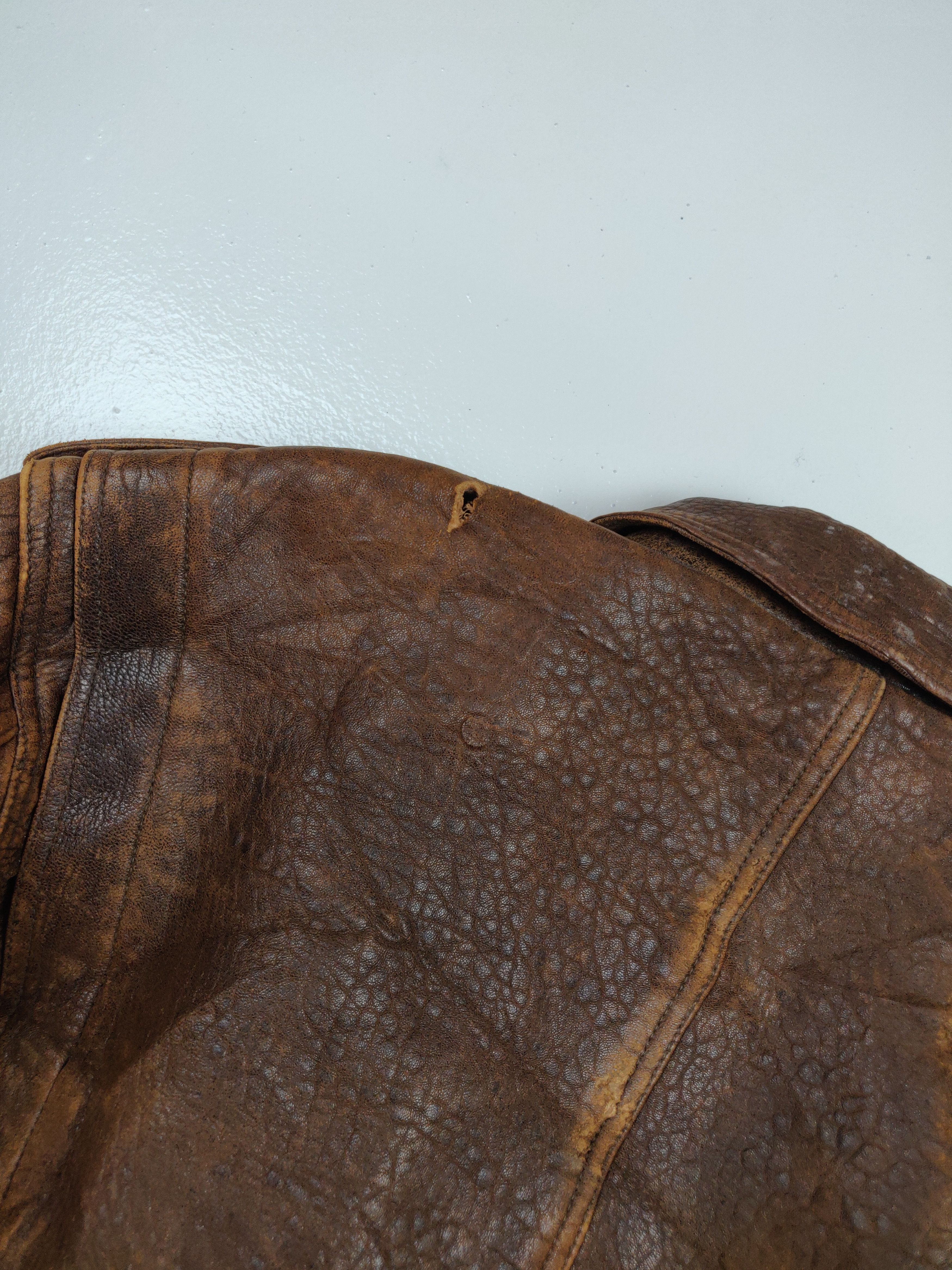 Genuine Leather Wind Armor Sheep Skin Leather Heavy Jacket Outerwear Size US XL / EU 56 / 4 - 11 Thumbnail