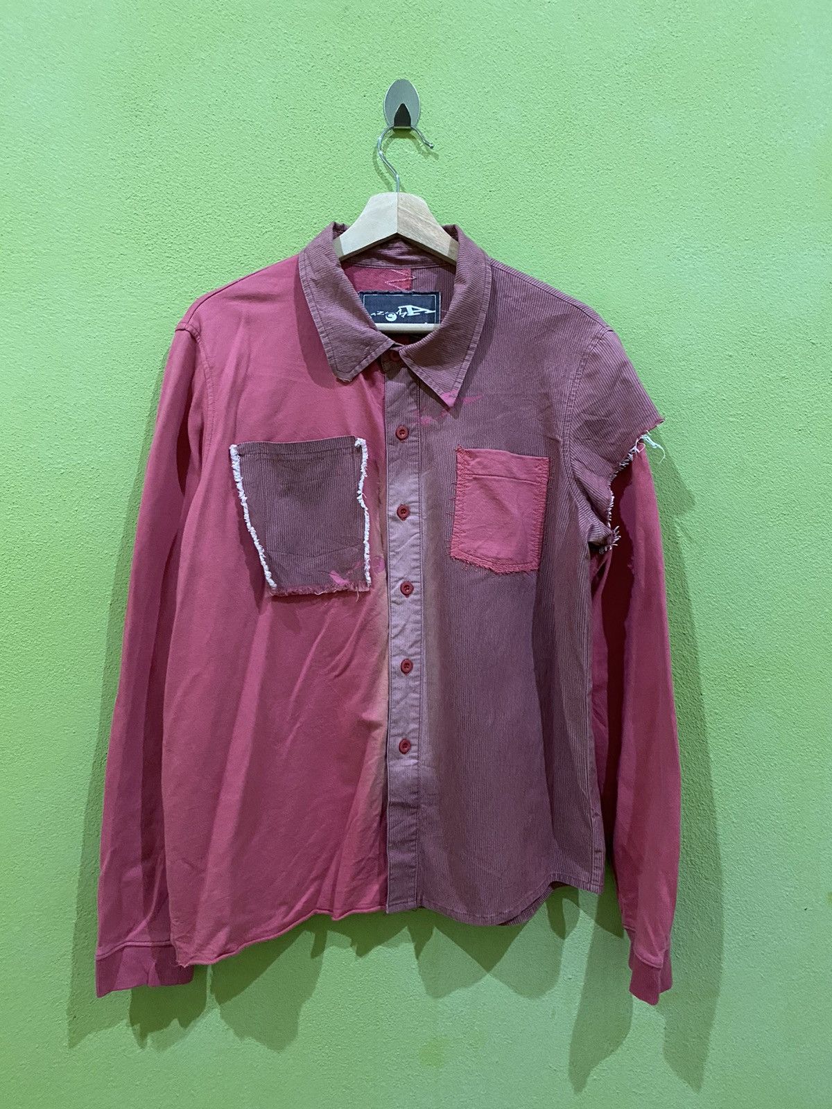 image of Designer Laz’Coma Button Shirt Nice Design in Red, Men's (Size Medium)