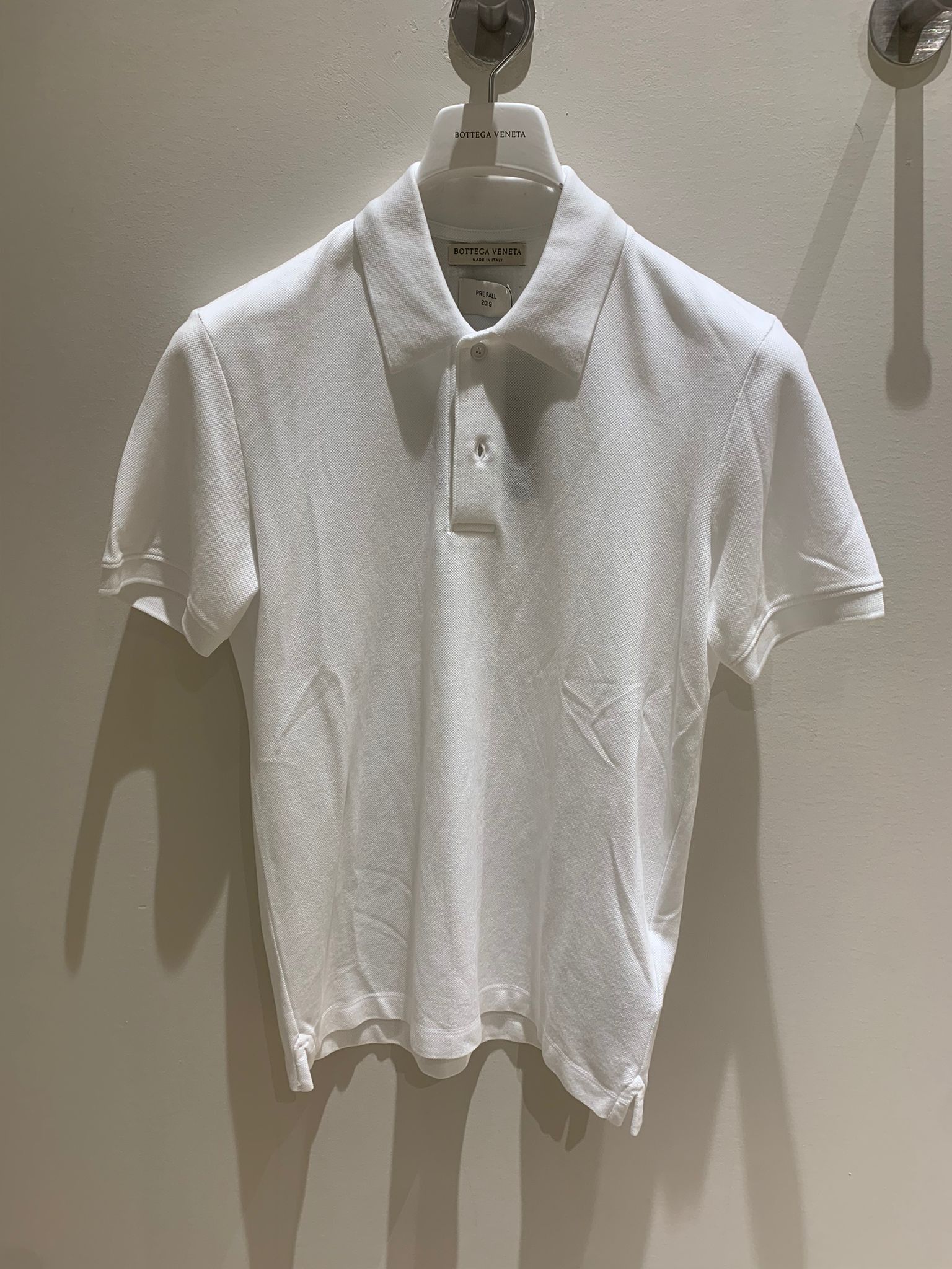 image of Bottega Veneta New Piquet Jersey Polo In White, Men's (Size XL)