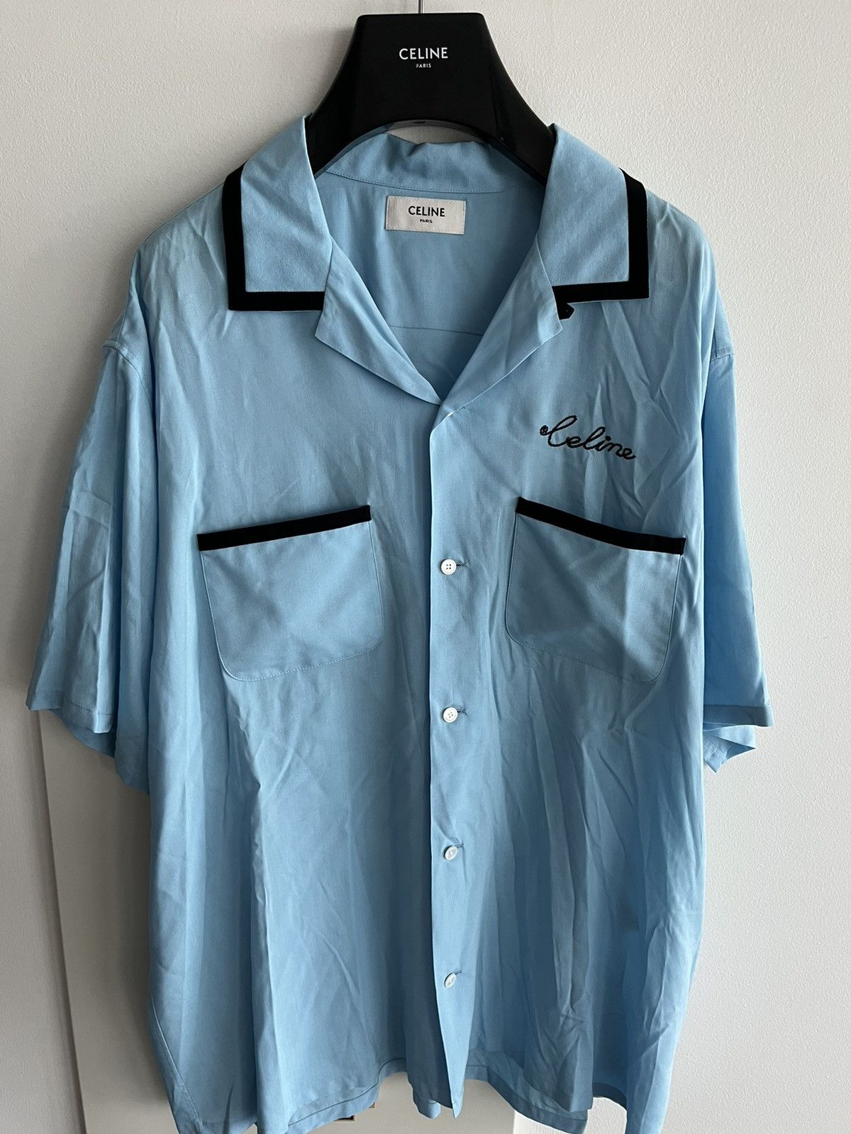 Celine × Hedi Slimane Rare Super Runway Celine by Hedi Logo Brand New Shirt Size US L / EU 52-54 / 3 - 20 Thumbnail