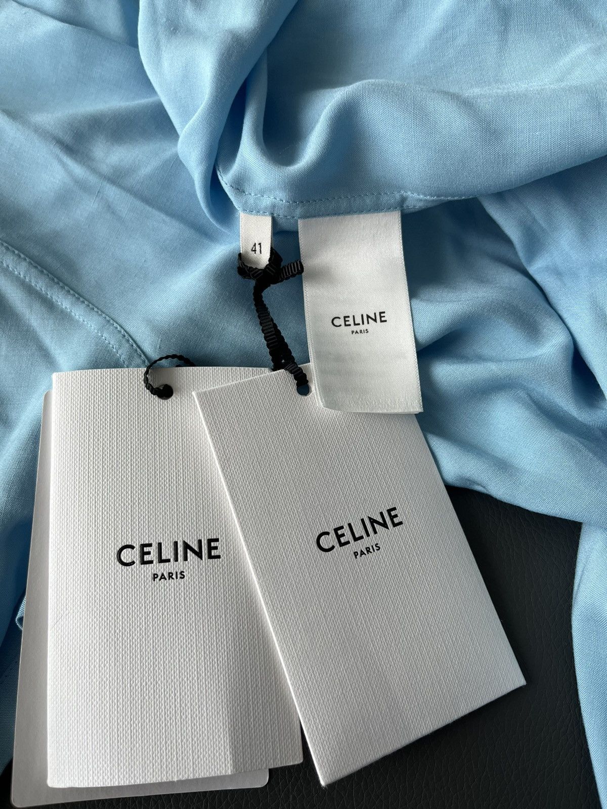 Celine × Hedi Slimane Rare Super Runway Celine by Hedi Logo Brand New Shirt Size US L / EU 52-54 / 3 - 8 Thumbnail