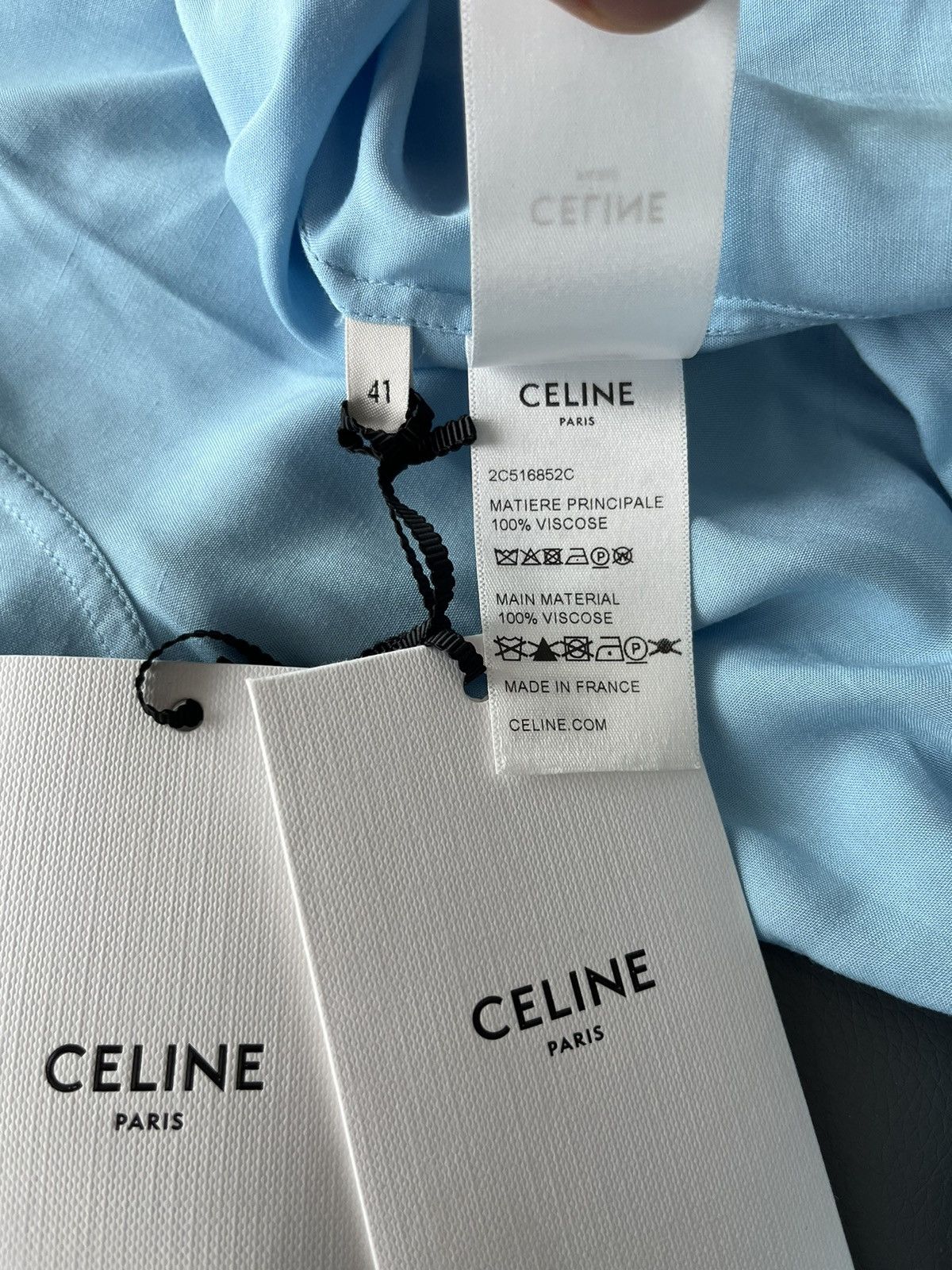 Celine × Hedi Slimane Rare Super Runway Celine by Hedi Logo Brand New Shirt Size US L / EU 52-54 / 3 - 9 Thumbnail