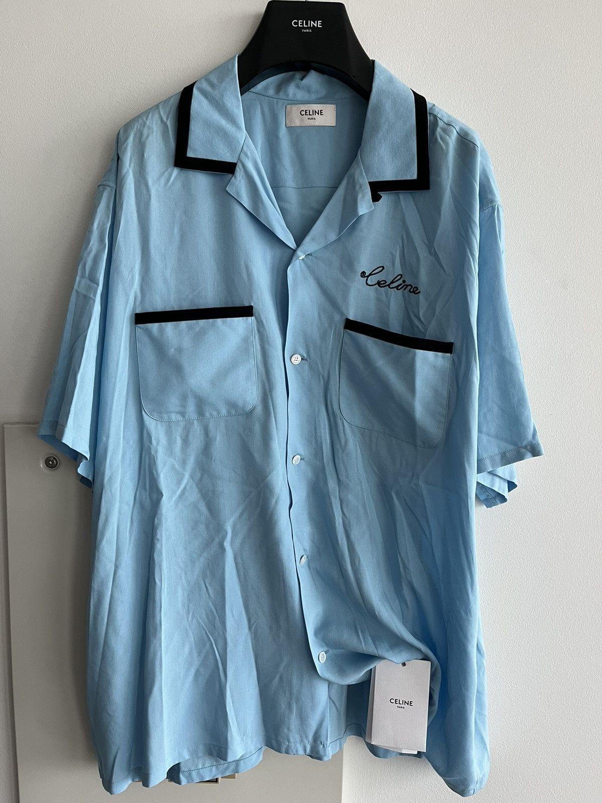 Celine × Hedi Slimane Rare Super Runway Celine by Hedi Logo Brand New Shirt Size US L / EU 52-54 / 3 - 15 Thumbnail