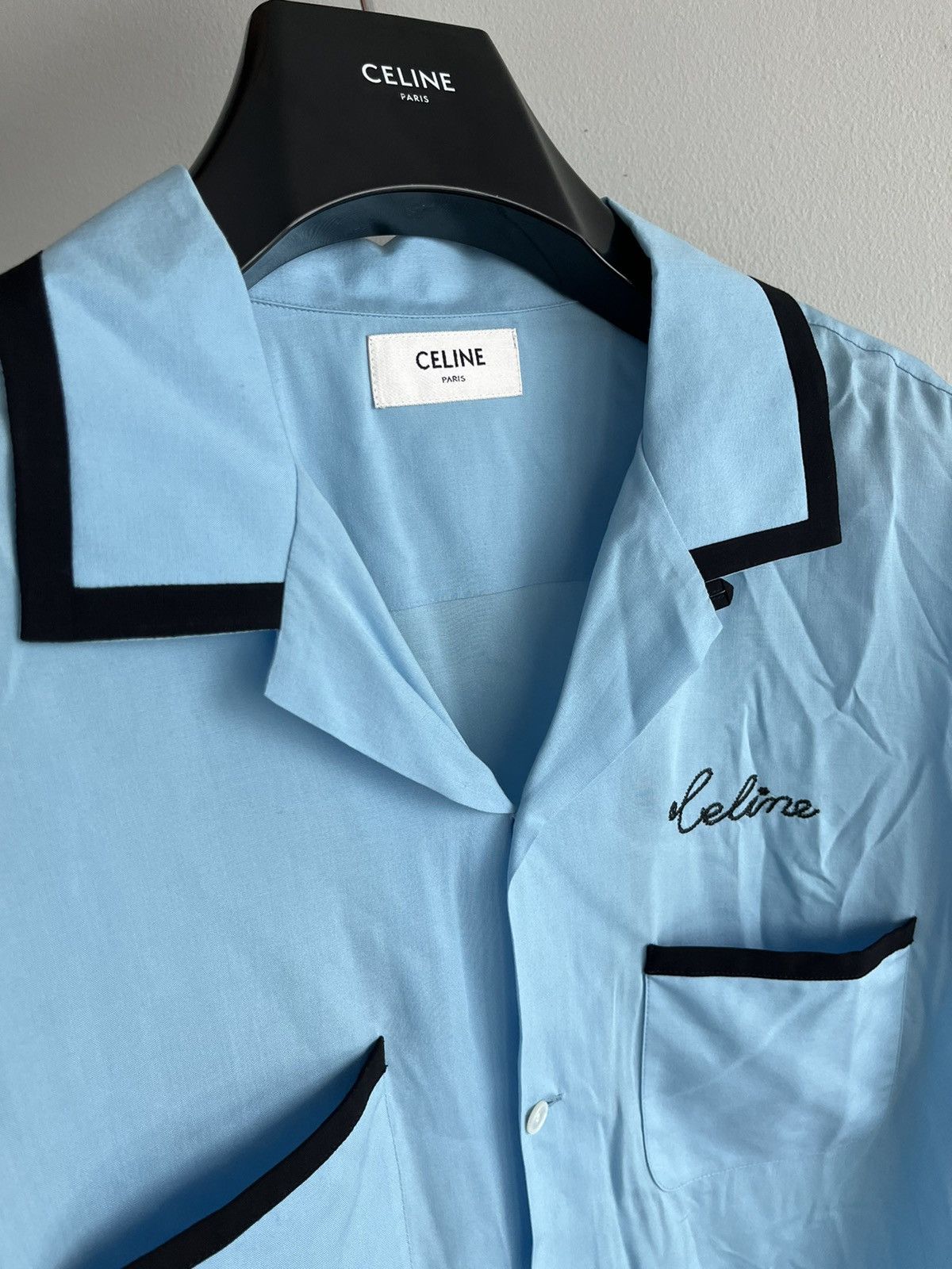 Celine × Hedi Slimane Rare Super Runway Celine by Hedi Logo Brand New Shirt Size US L / EU 52-54 / 3 - 3 Thumbnail