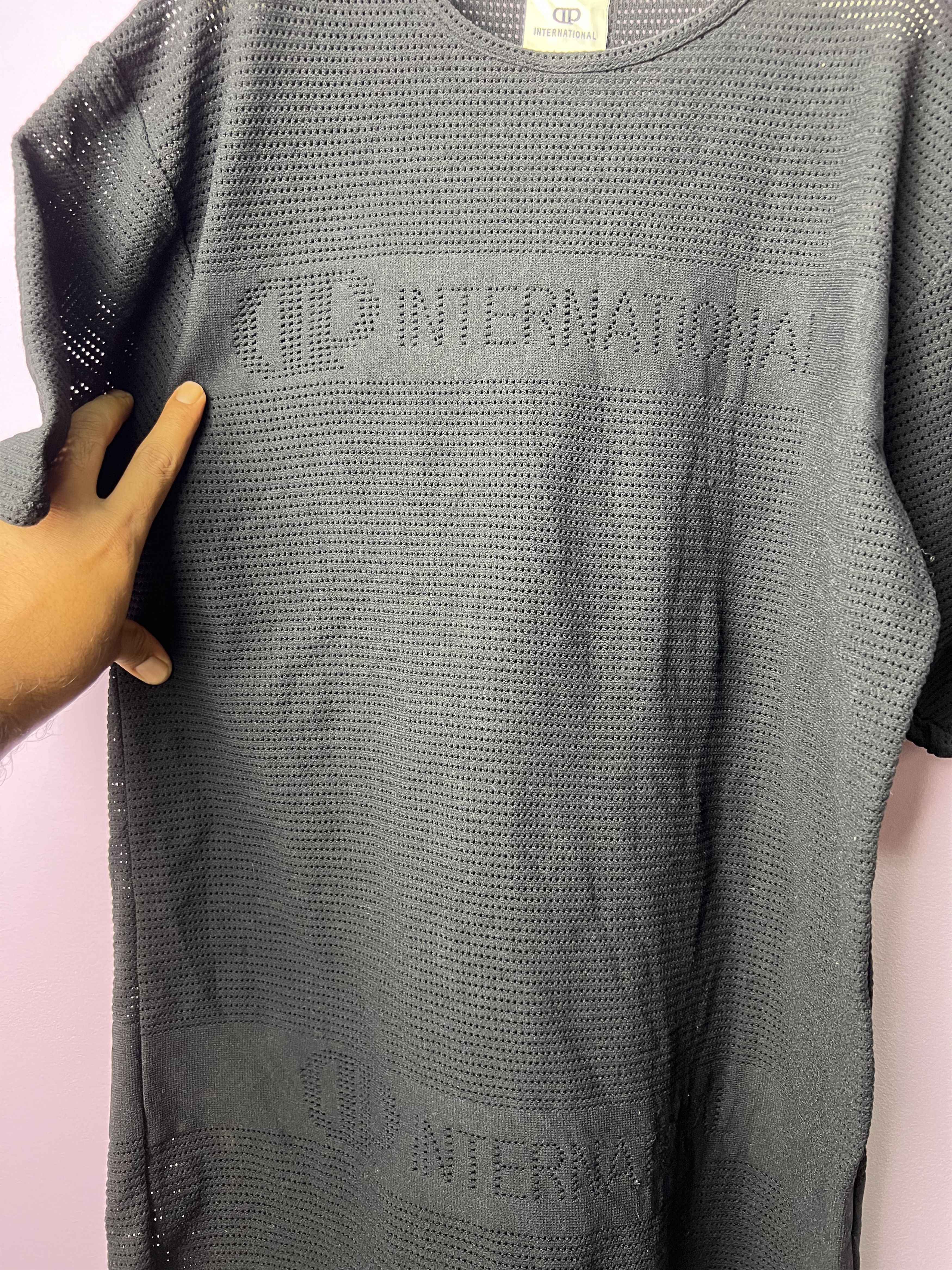 Japanese Brand 🔥Vintage Rare Black DP International Net Tees Size US M / EU 48-50 / 2 - 8 Thumbnail