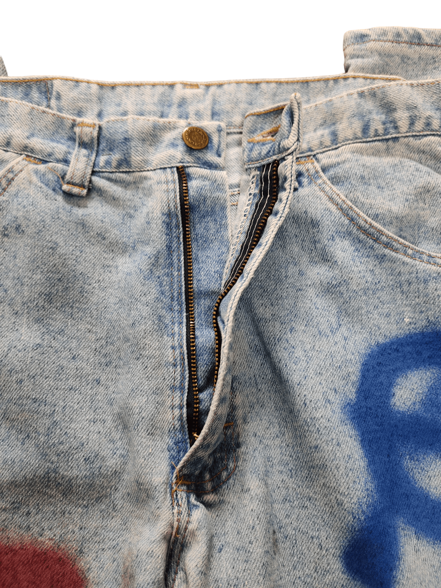Wrangler Vintage 80s Wrangler X Anarchy Punk Logo Denim Pants Size US 31 - 11 Thumbnail