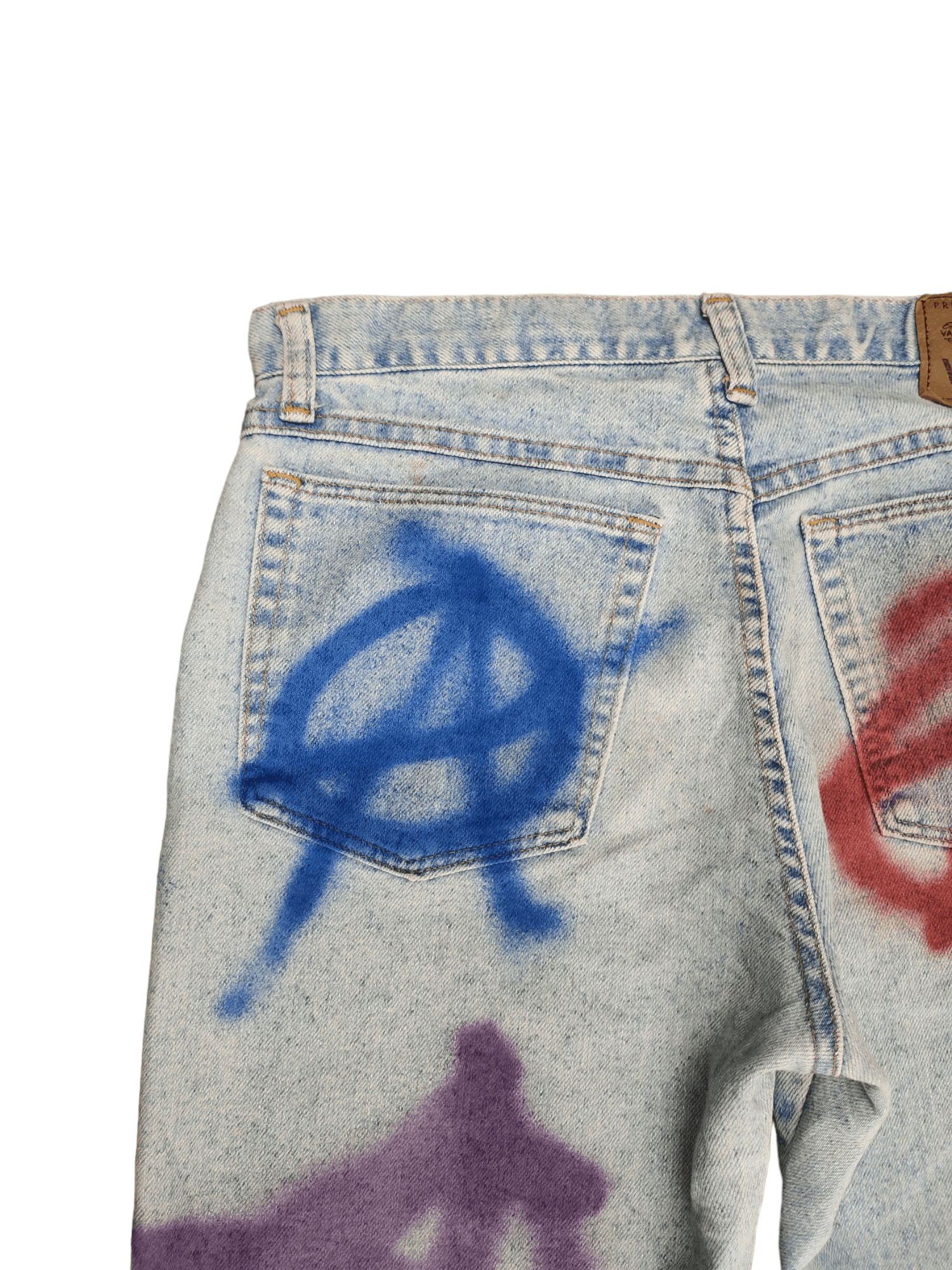 Wrangler Vintage 80s Wrangler X Anarchy Punk Logo Denim Pants Size US 31 - 9 Thumbnail