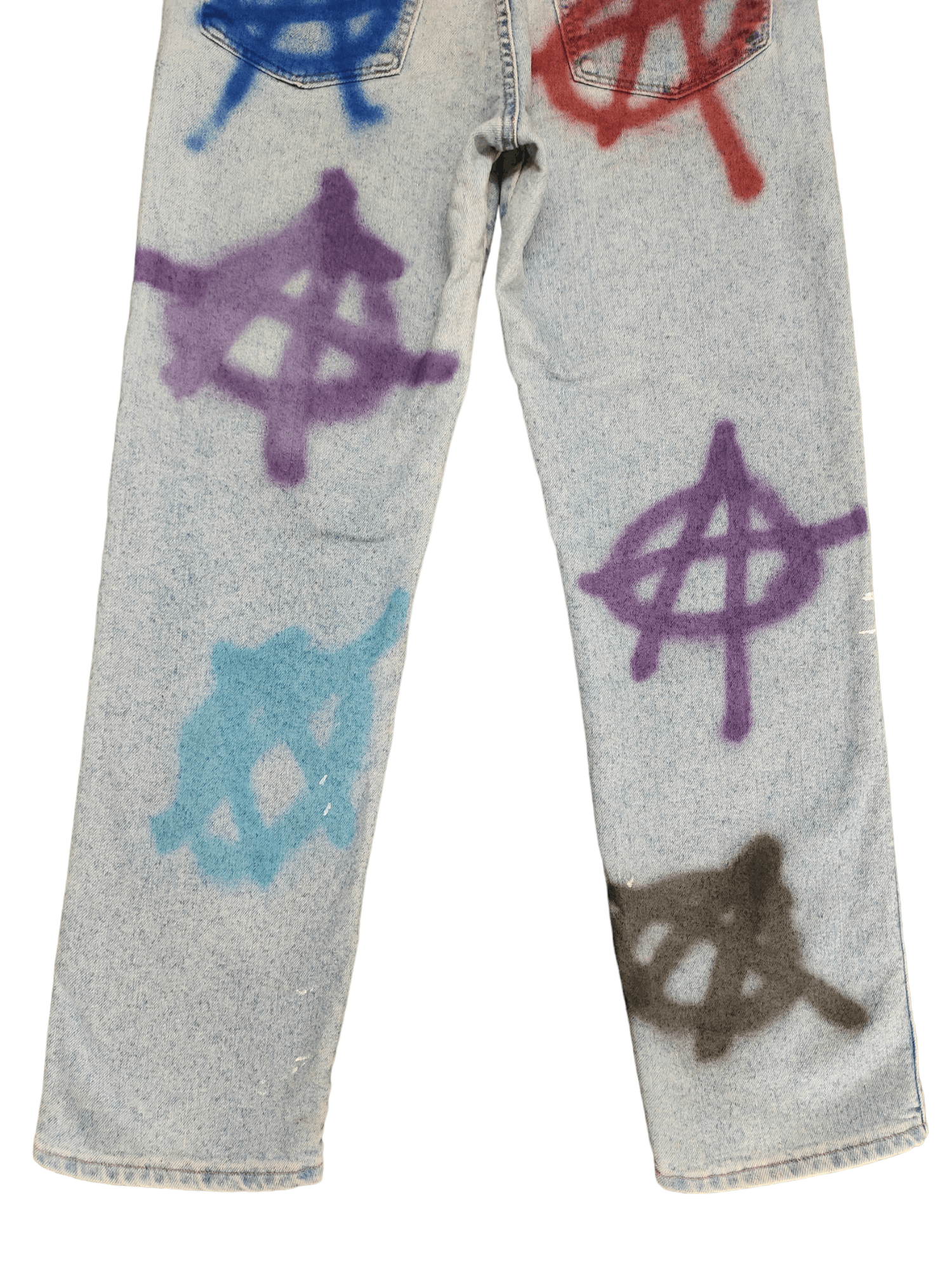 Wrangler Vintage 80s Wrangler X Anarchy Punk Logo Denim Pants Size US 31 - 10 Thumbnail
