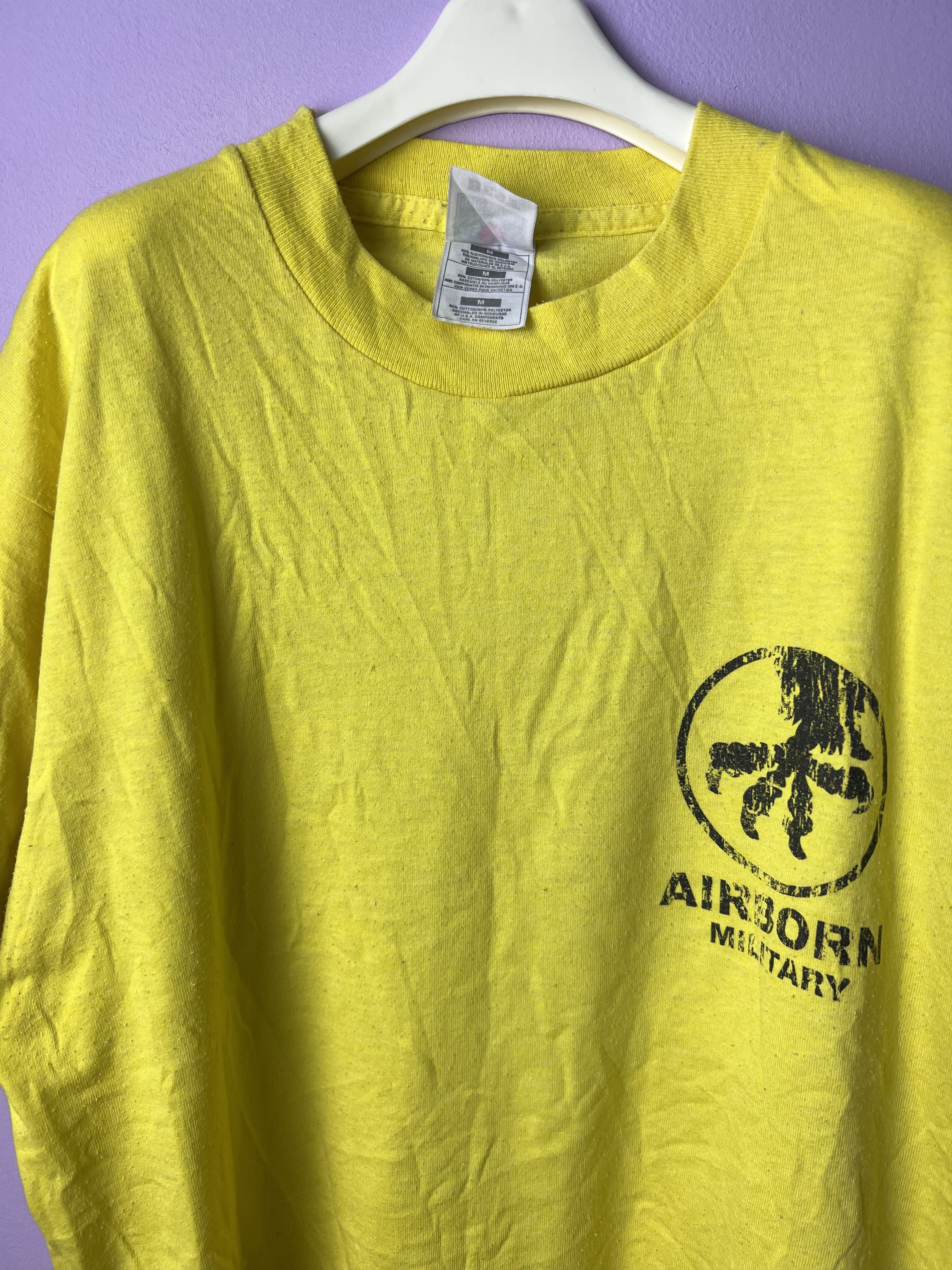 Vintage 🔥Vintage Yellow Airborn Military Scorpion Tees Size US M / EU 48-50 / 2 - 5 Thumbnail