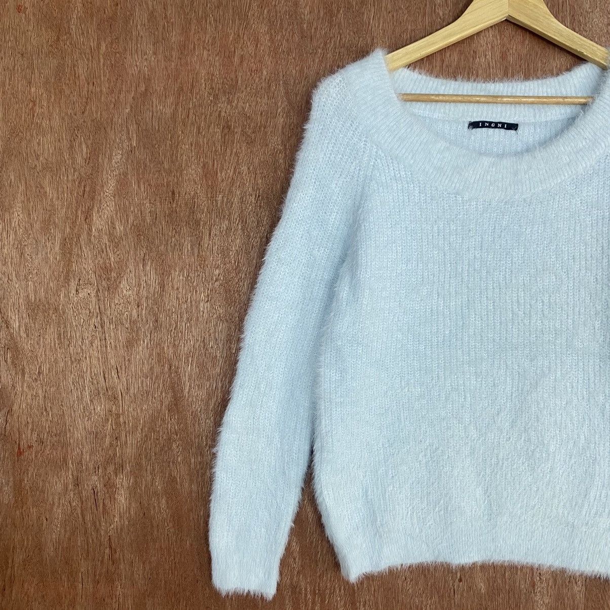 Homespun Knitwear × Japanese Brand INGNI Soft Blue Mohair Shag Shaggy KNitwear Size US M / EU 48-50 / 2 - 7 Thumbnail