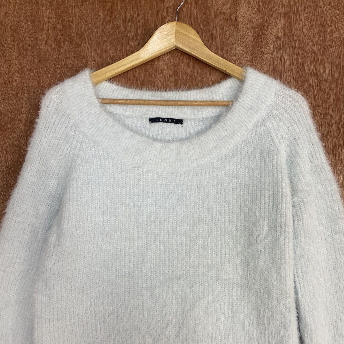 Homespun Knitwear × Japanese Brand INGNI Soft Blue Mohair Shag Shaggy KNitwear Size US M / EU 48-50 / 2 - 8 Thumbnail