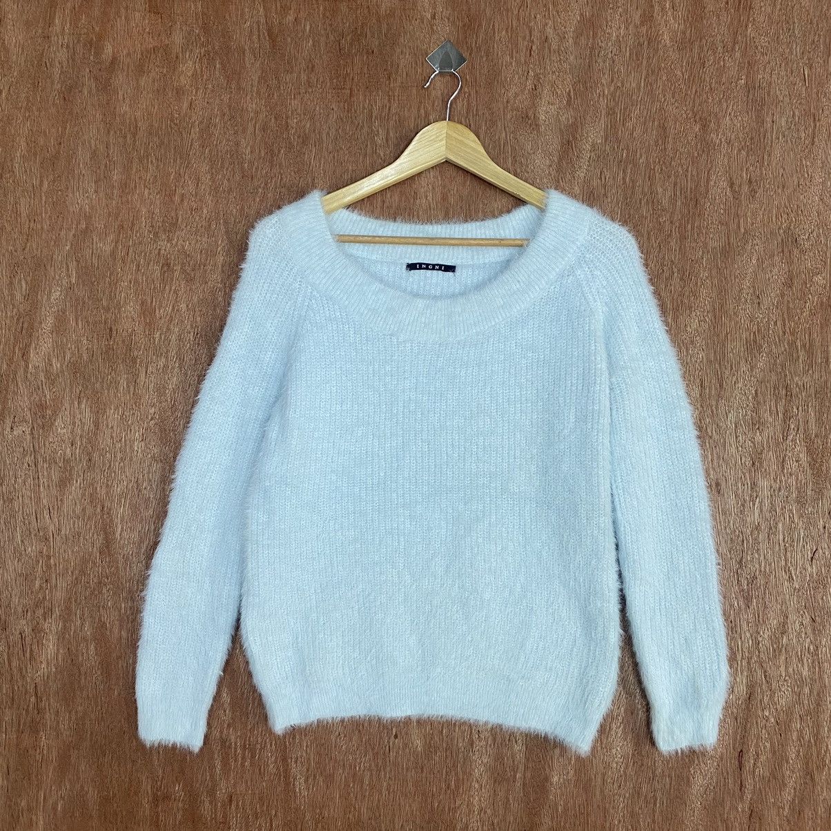 Homespun Knitwear × Japanese Brand INGNI Soft Blue Mohair Shag Shaggy KNitwear Size US M / EU 48-50 / 2 - 3 Thumbnail
