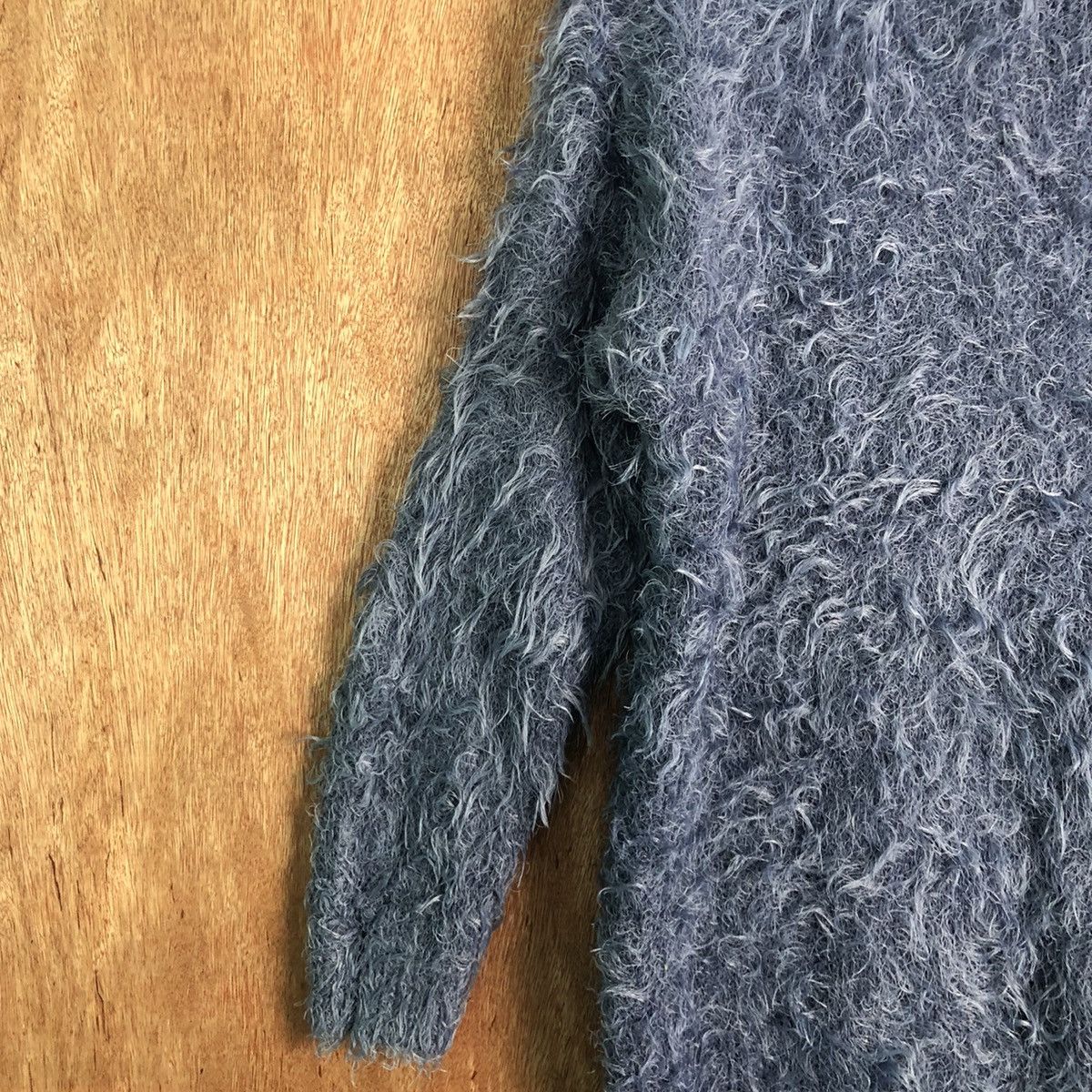 If Six Was Nine × Japanese Brand Azul Slate Blue Mohair Shag Shaggy Knitwear Size L / US 10 / IT 46 - 7 Thumbnail