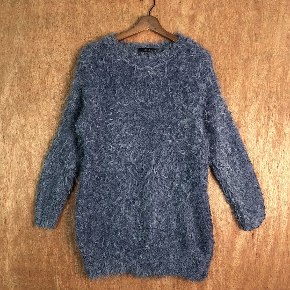 If Six Was Nine × Japanese Brand Azul Slate Blue Mohair Shag Shaggy Knitwear Size L / US 10 / IT 46 - 1 Thumbnail
