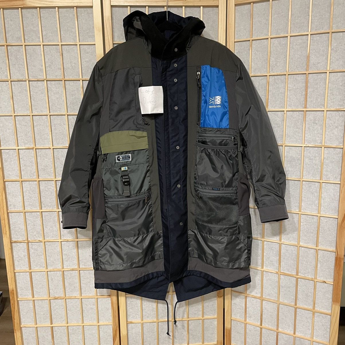 image of Comme Des Garcons x Comme Des Garcons Homme Karrimor Ss18 Cotton Polyester Typewriter Jacket in Gre