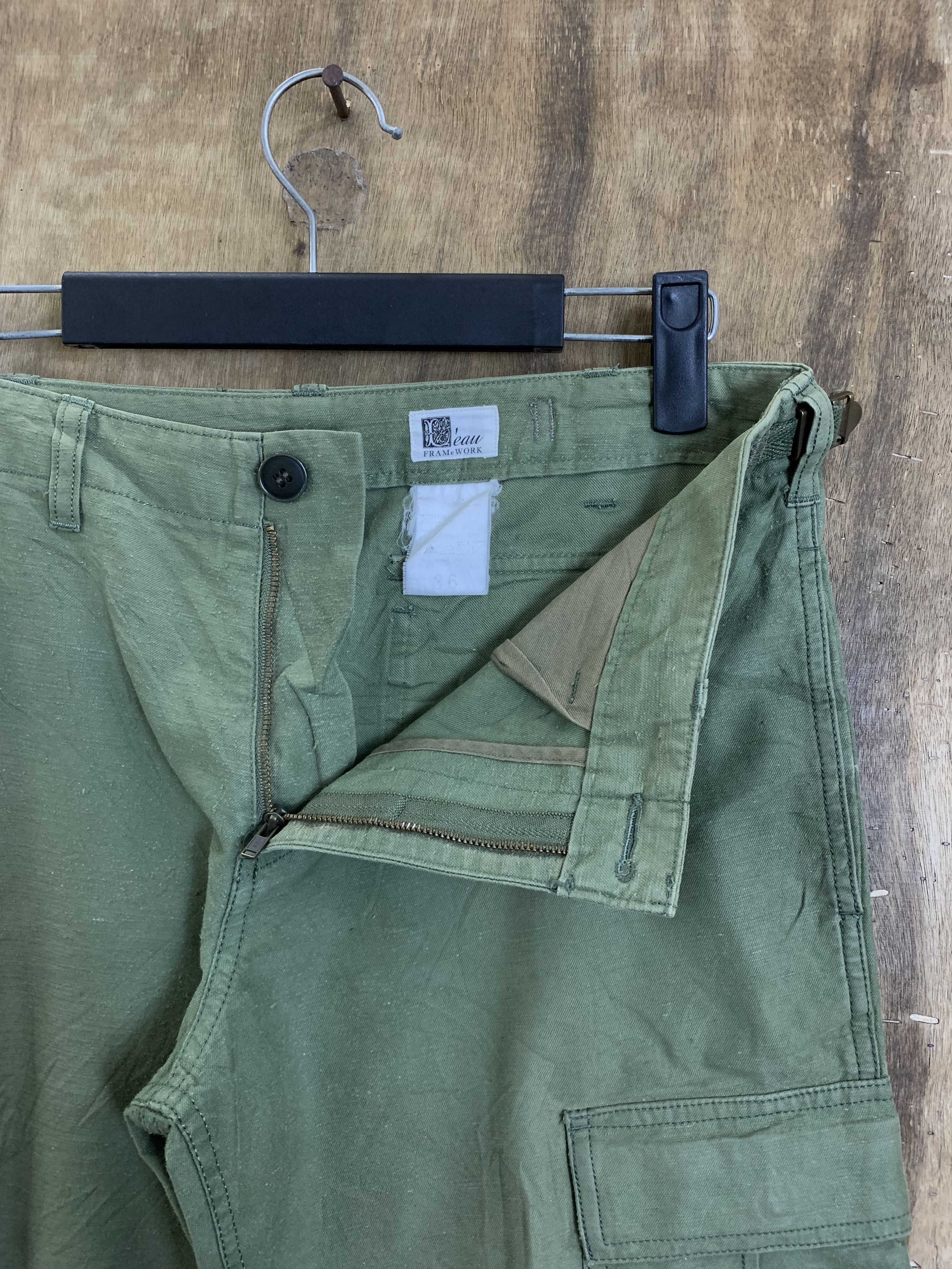 Japanese Brand Cargo Pants Frame Work multipocket Green Streetwear Size US 28 / EU 44 - 10 Thumbnail