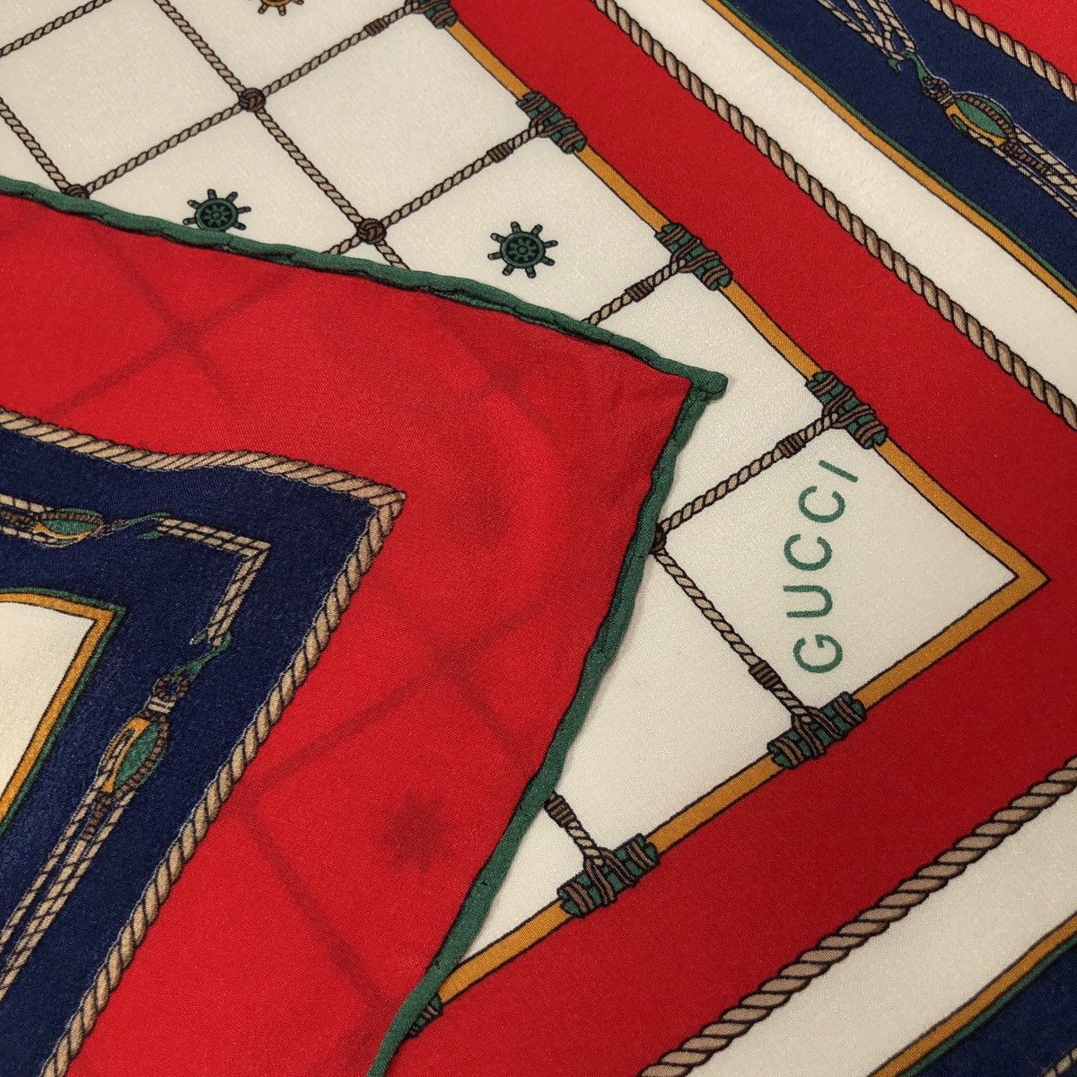 Gucci Gucci Ships Wheel Pattern Silk Scarf Size ONE SIZE - 3 Thumbnail