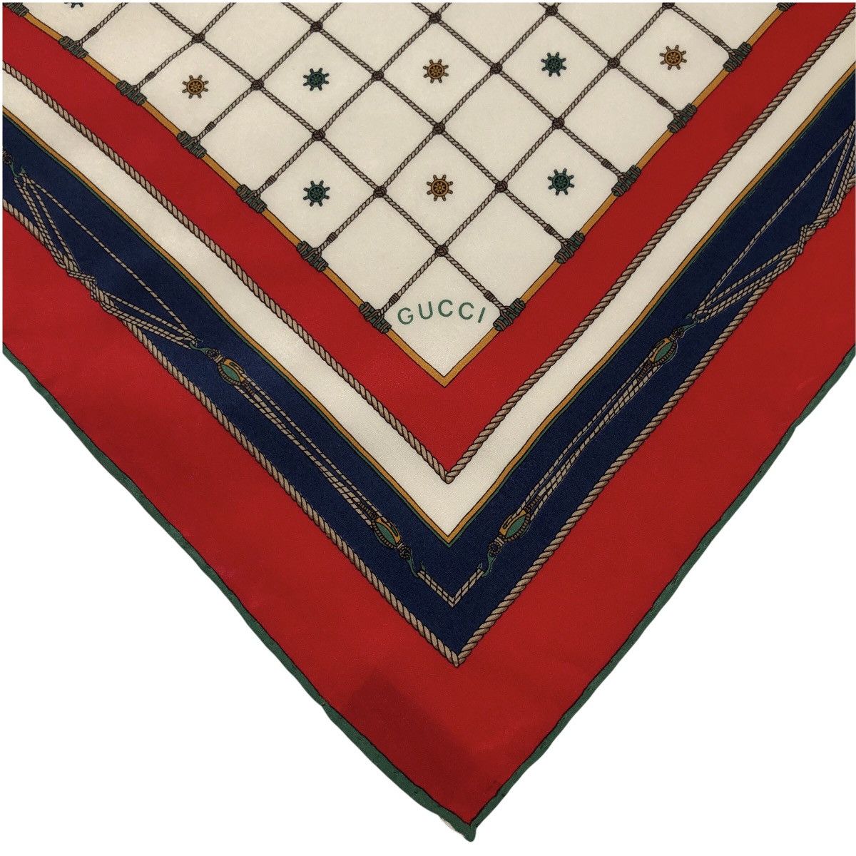 Gucci Gucci Ships Wheel Pattern Silk Scarf Size ONE SIZE - 2 Thumbnail