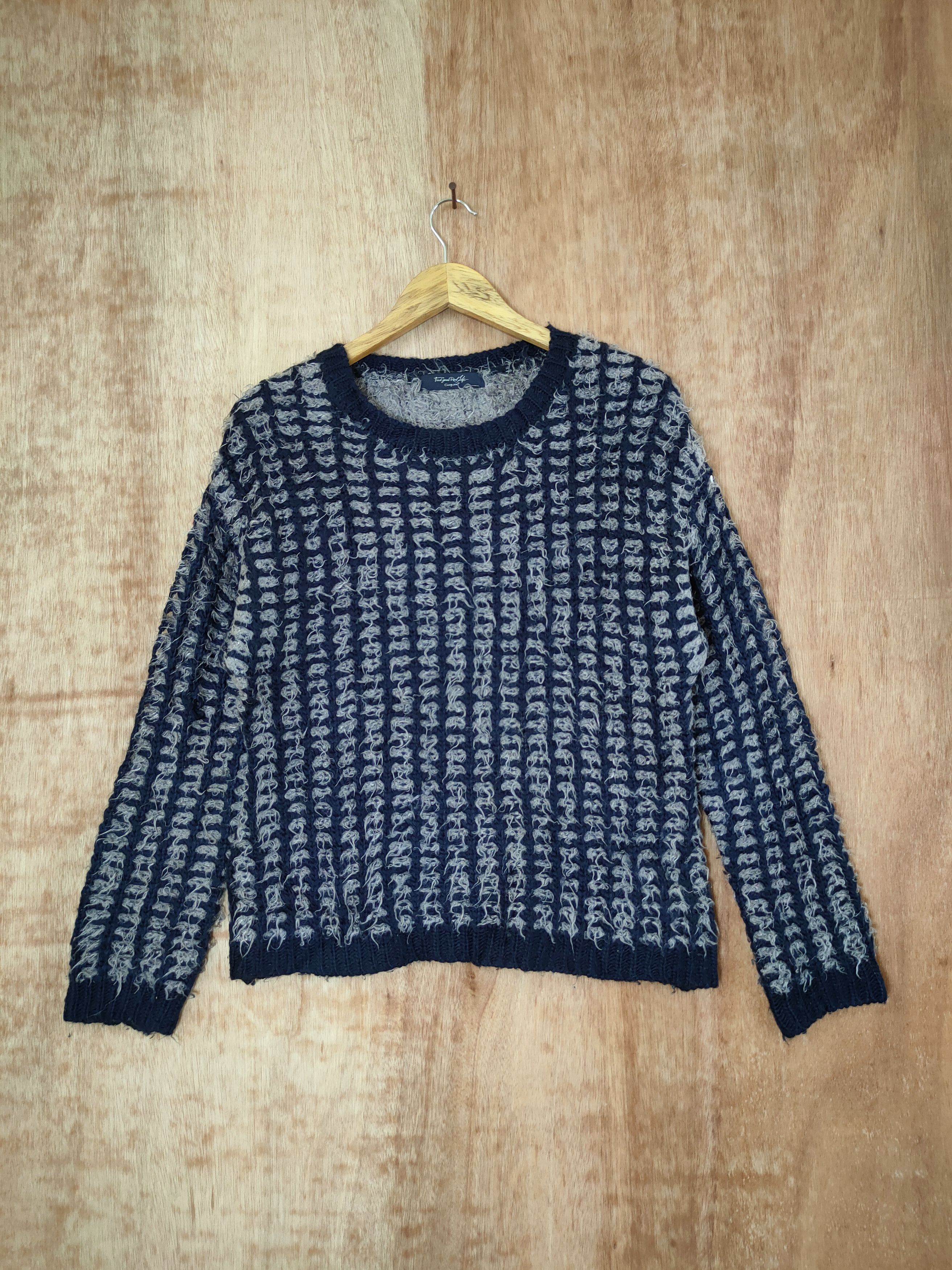 Ciaopanic DL Ciaopanic checkered mohair fur shaggy knitwear #46-519 Size US S / EU 44-46 / 1 - 1 Thumbnail