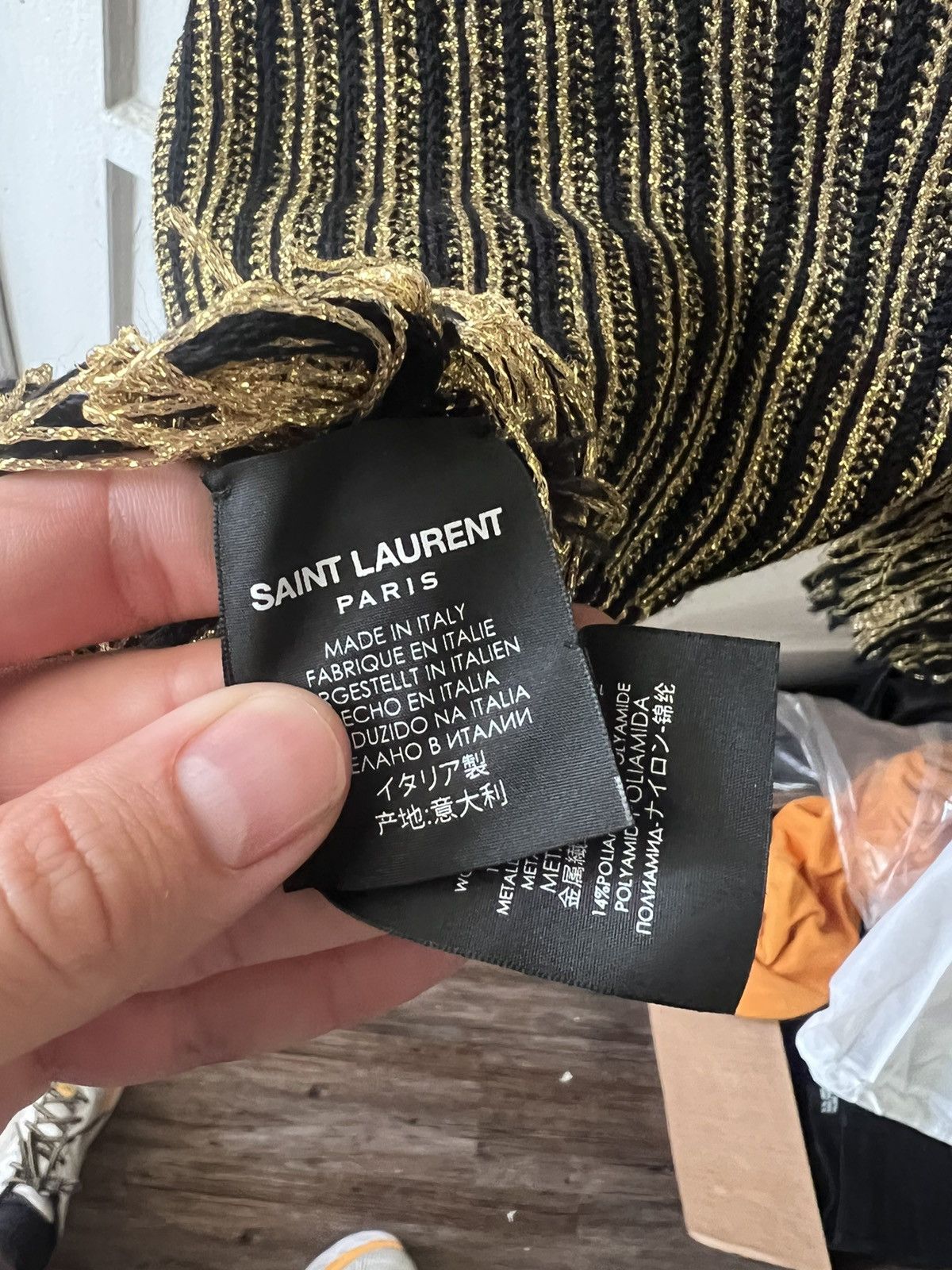 Saint Laurent Paris Metallic gold runway poncho Size US M / EU 48-50 / 2 - 4 Thumbnail