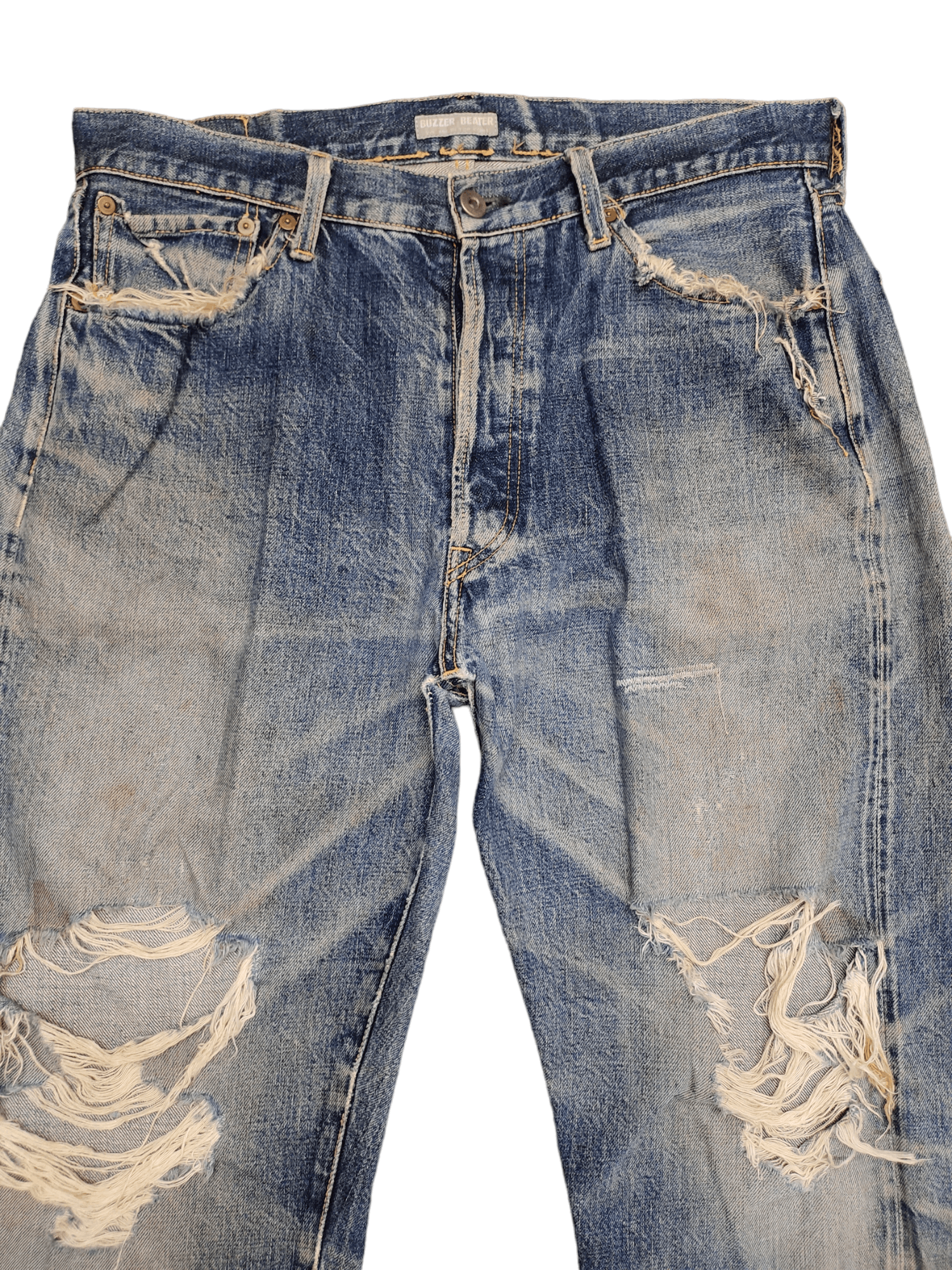 Comme des Garcons × Undercover Buzzer Beater Destroy Distressed Jeans Undercover Style Size US 31 - 2 Thumbnail
