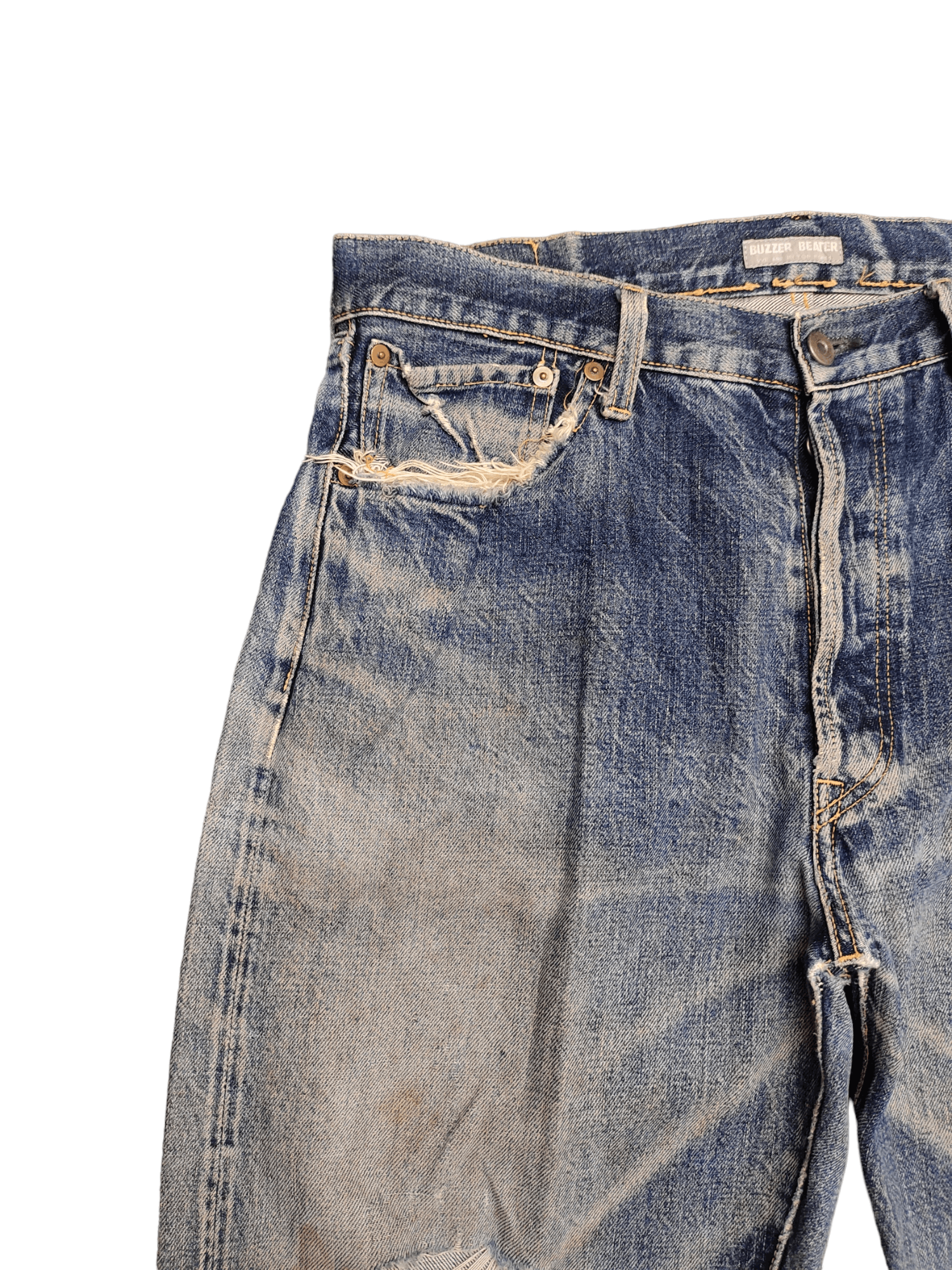 Comme des Garcons × Undercover Buzzer Beater Destroy Distressed Jeans Undercover Style Size US 31 - 4 Thumbnail