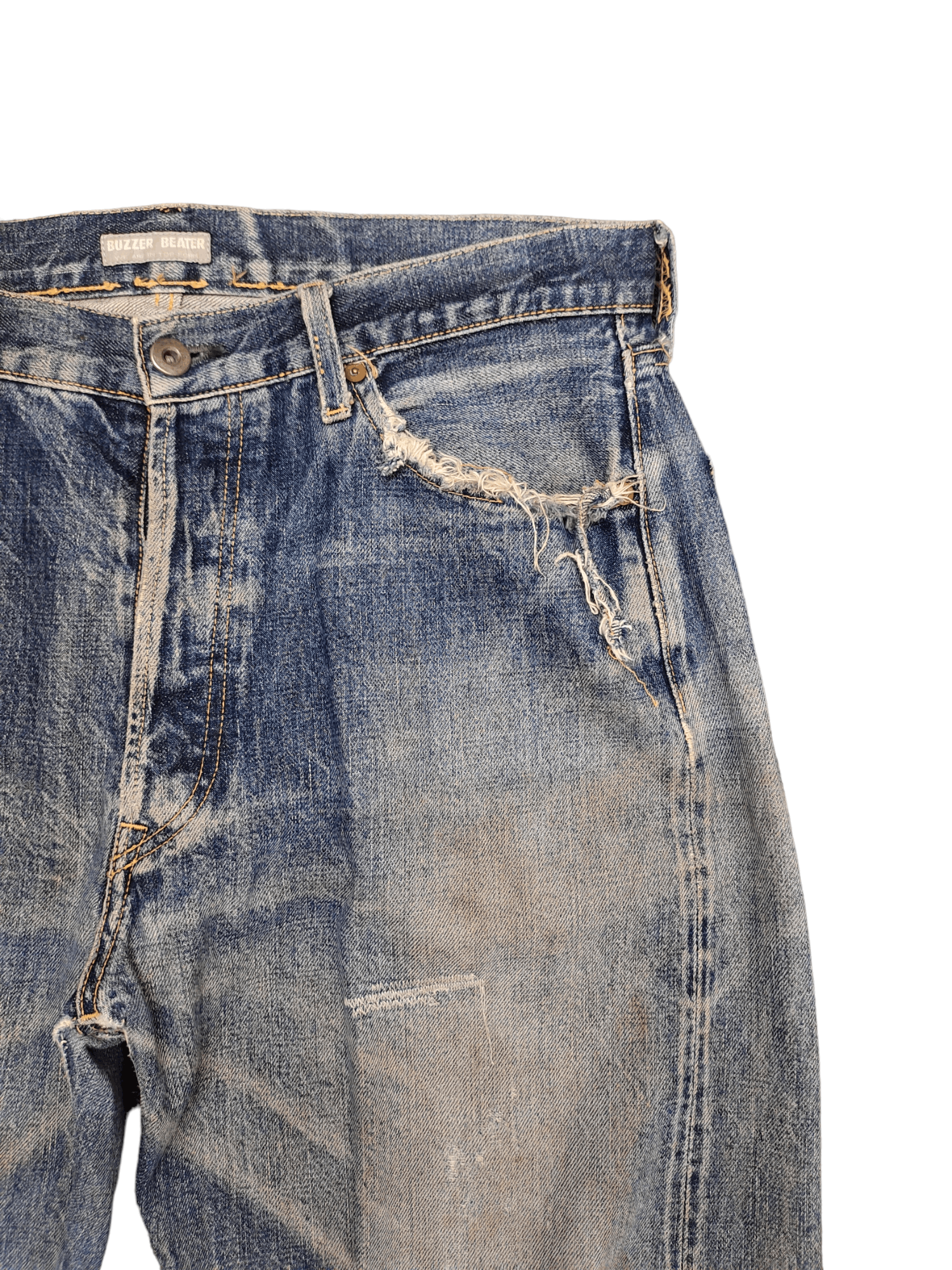 Comme des Garcons × Undercover Buzzer Beater Destroy Distressed Jeans Undercover Style Size US 31 - 3 Thumbnail