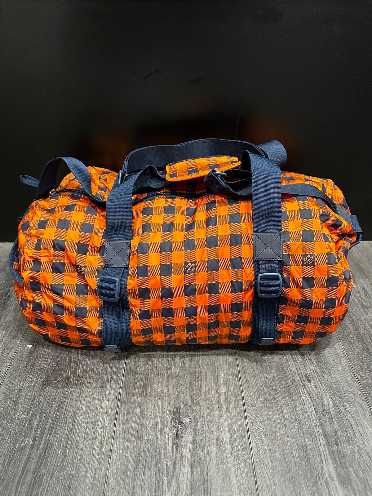 Pre-owned Louis Vuitton Orange Damier Adventure Practical Duffle Bag