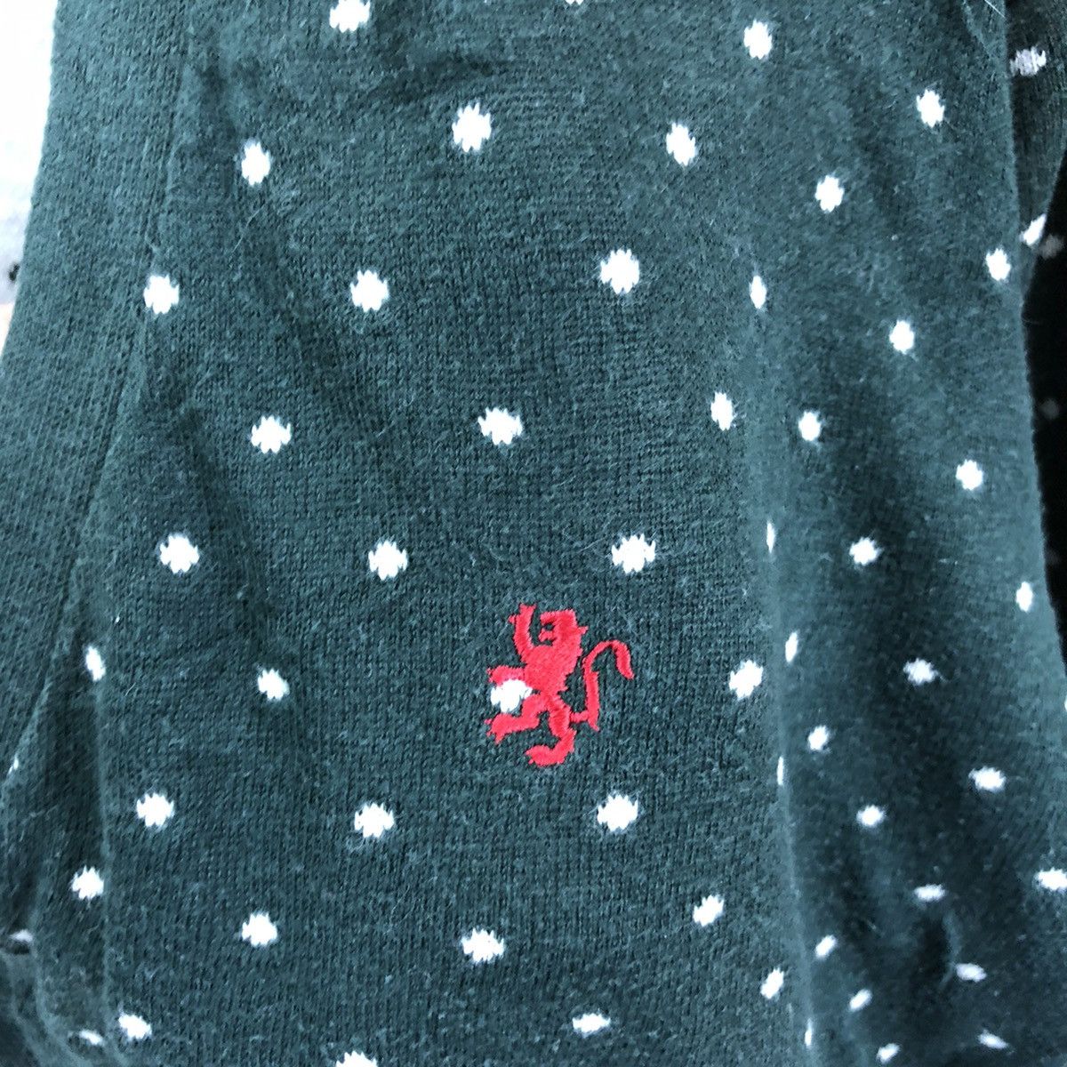 Japanese Brand Pinc Ponc Green Cardigan Knitwear #056 Size US M / EU 48-50 / 2 - 5 Thumbnail