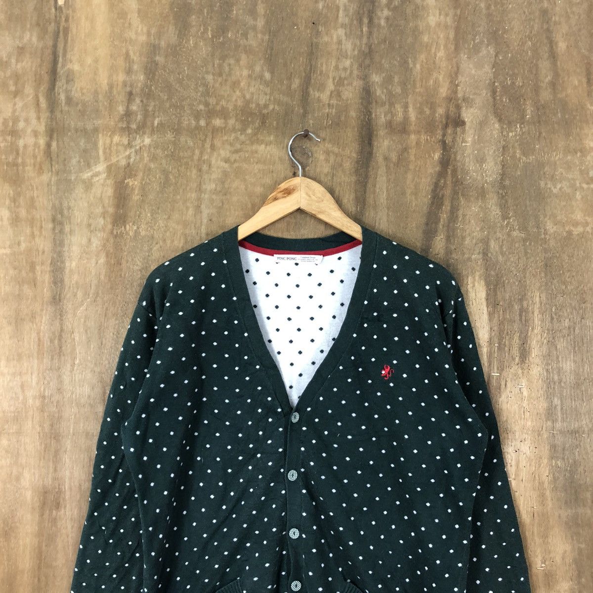 Japanese Brand Pinc Ponc Green Cardigan Knitwear #056 Size US M / EU 48-50 / 2 - 2 Thumbnail