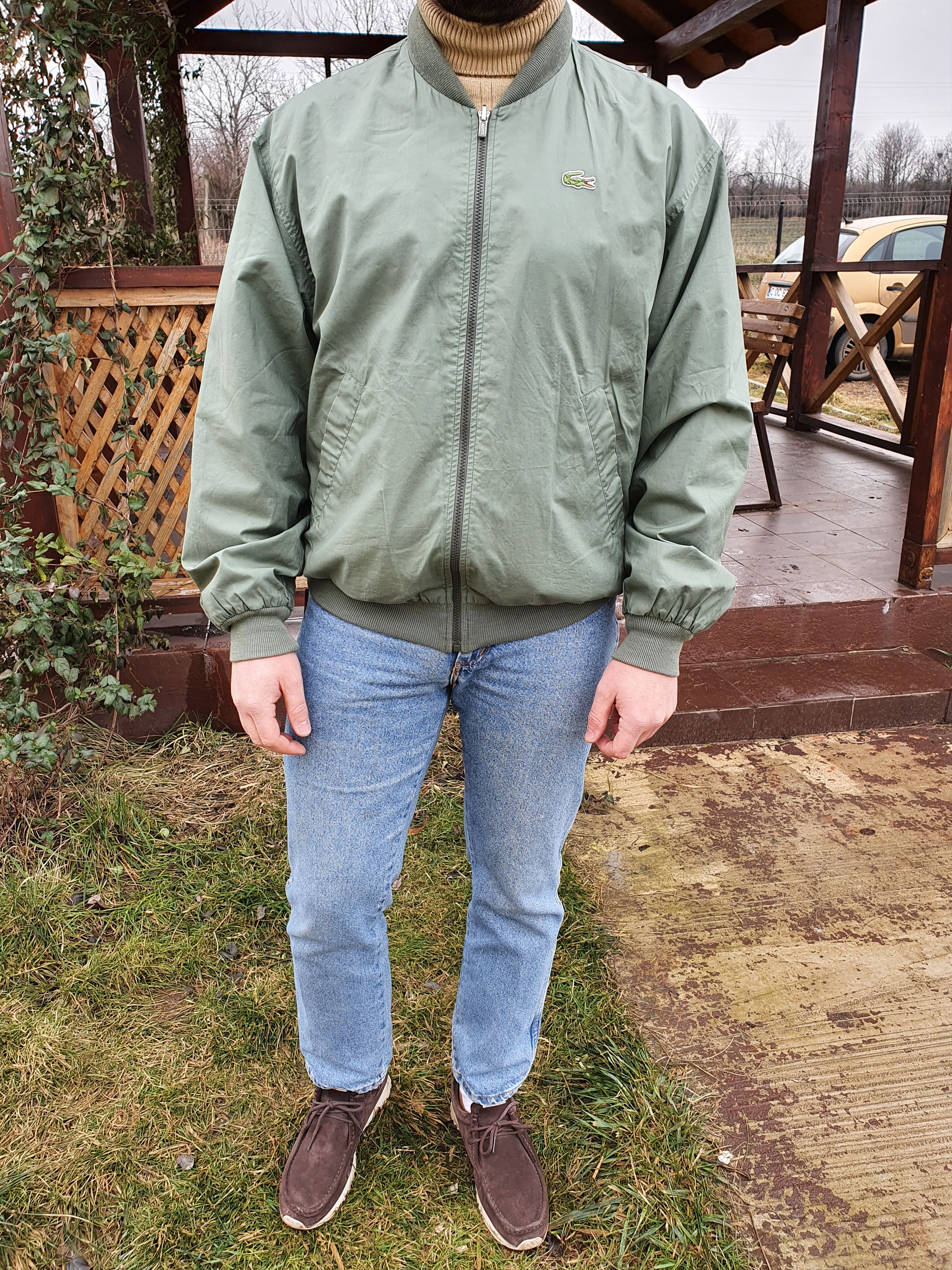 Lacoste × Vintage 90s Lacoste 2in1 Jacket Plaid Olive Reversible Rare Bomber Size US L / EU 52-54 / 3 - 9 Thumbnail