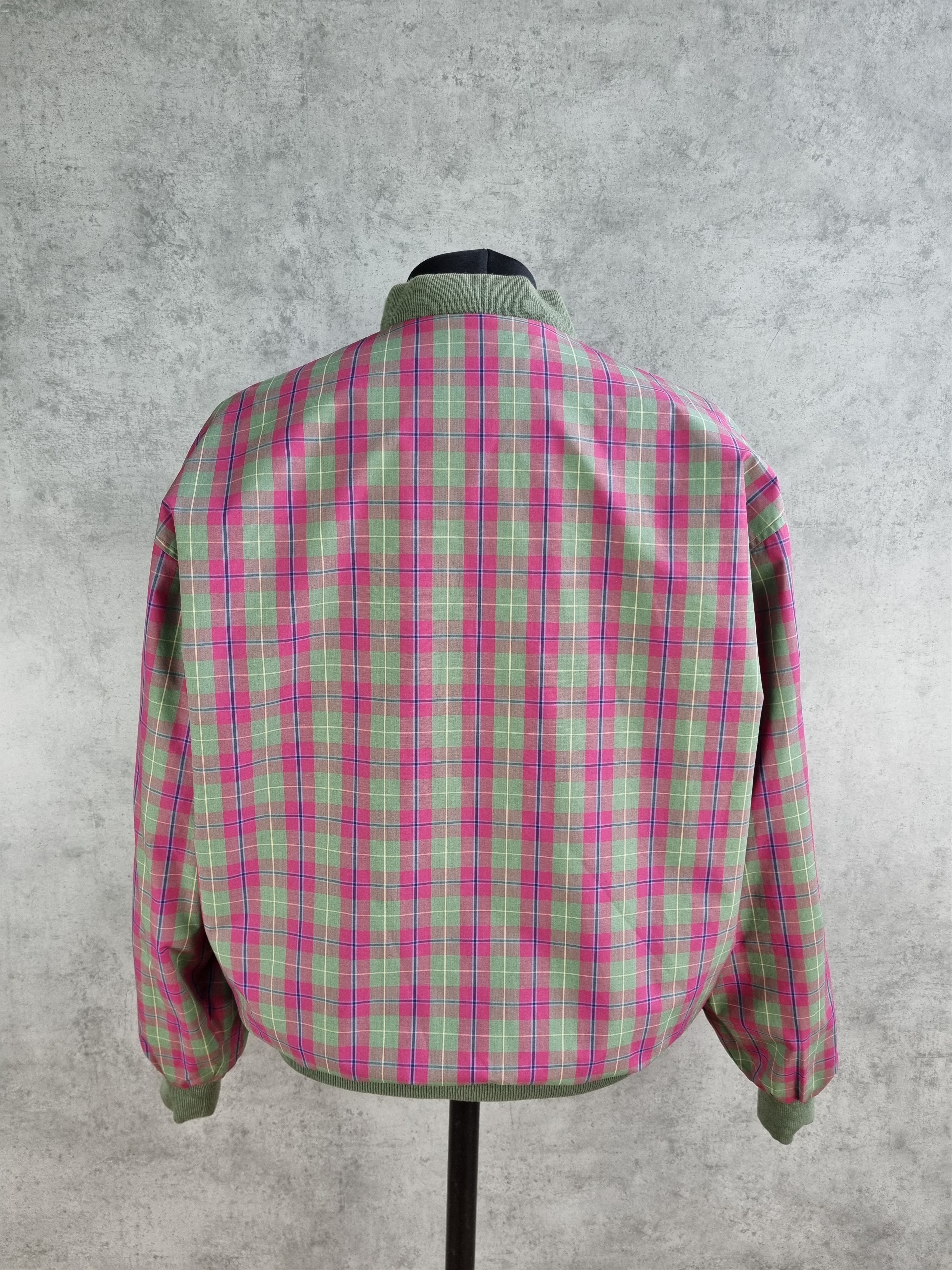 Lacoste × Vintage 90s Lacoste 2in1 Jacket Plaid Olive Reversible Rare Bomber Size US L / EU 52-54 / 3 - 14 Thumbnail