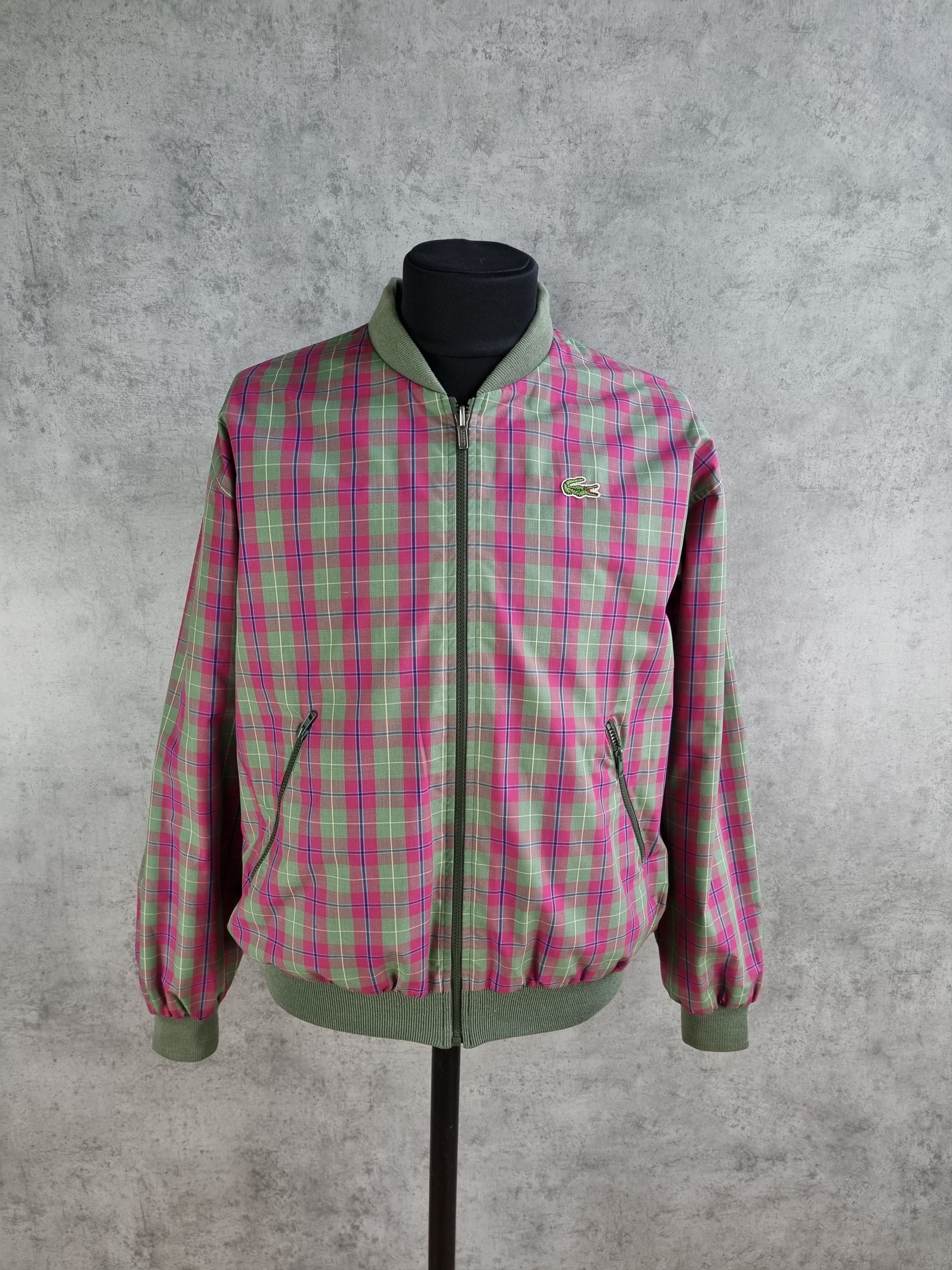 Lacoste × Vintage 90s Lacoste 2in1 Jacket Plaid Olive Reversible Rare Bomber Size US L / EU 52-54 / 3 - 3 Thumbnail