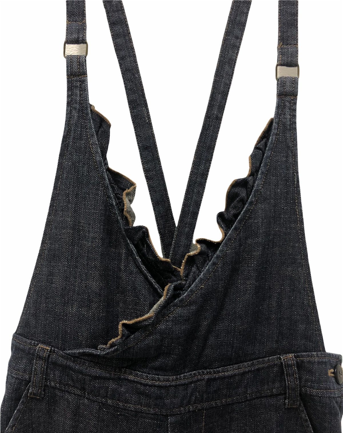 Japanese Brand × LOWRYS FARM LOWRYS FARM Ruffled Strap Denim Overalls - Women’s Size L Size US 32 / EU 48 - 3 Thumbnail