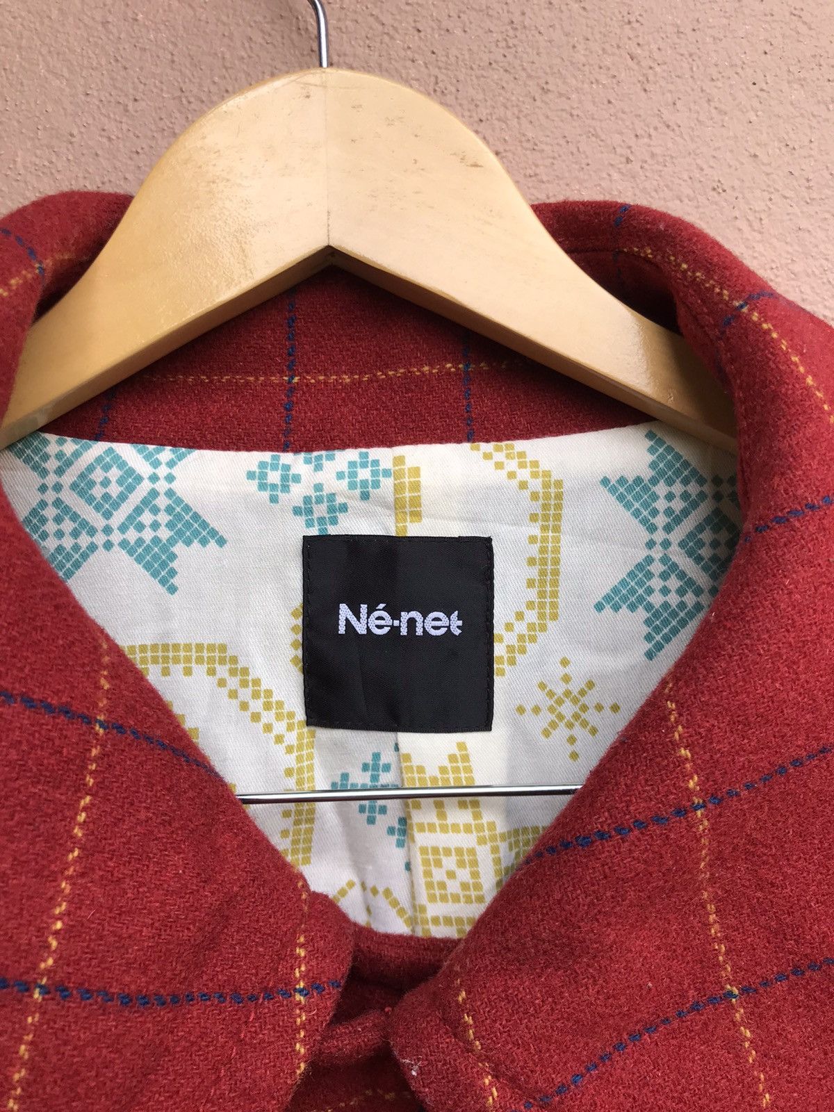 Issey Miyake × Ne-Net Ne-Net by Issey Miyake Red Checkered Wool Cropped Jacket Size US S / EU 44-46 / 1 - 7 Thumbnail