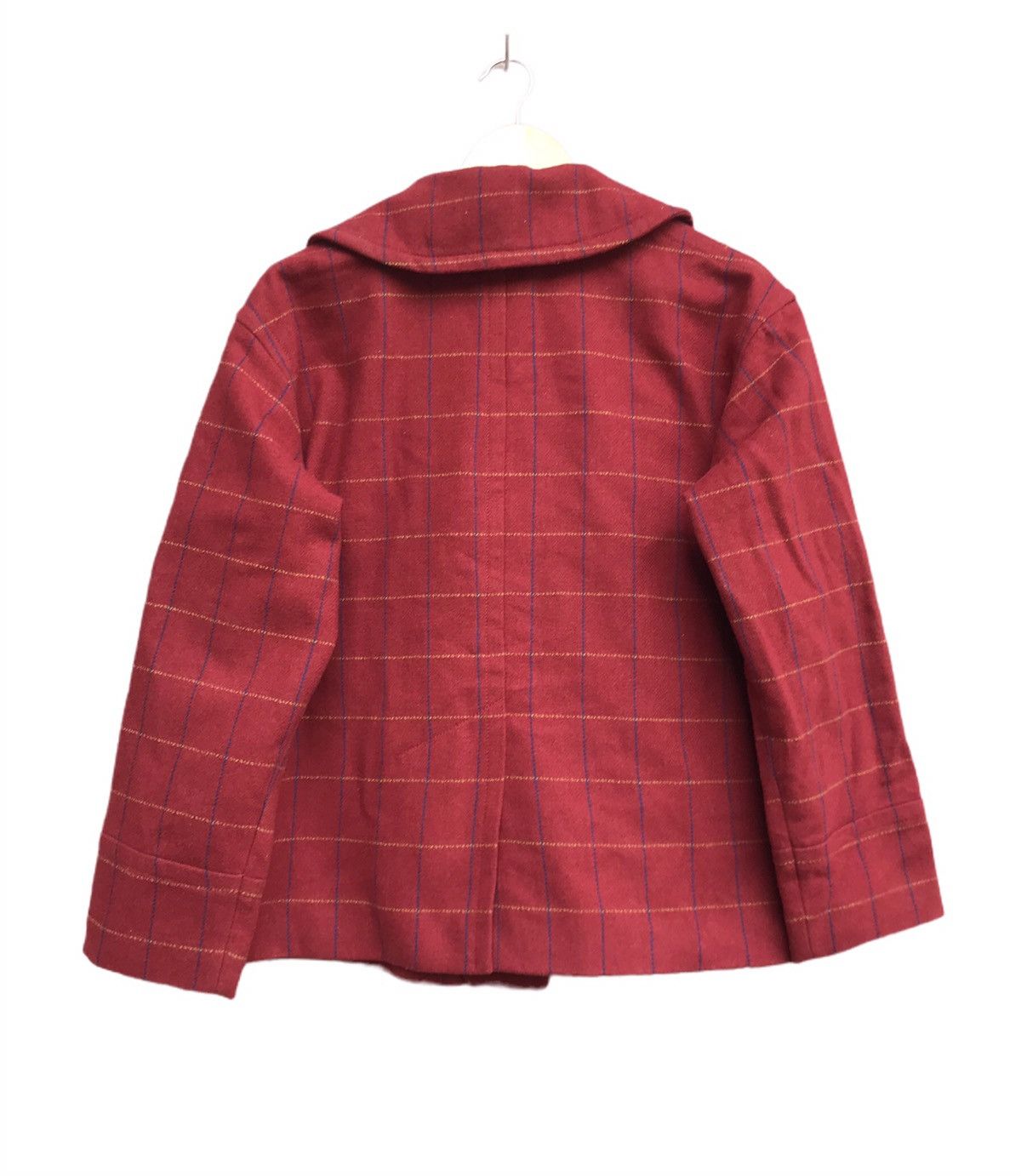 Issey Miyake × Ne-Net Ne-Net by Issey Miyake Red Checkered Wool Cropped Jacket Size US S / EU 44-46 / 1 - 4 Thumbnail