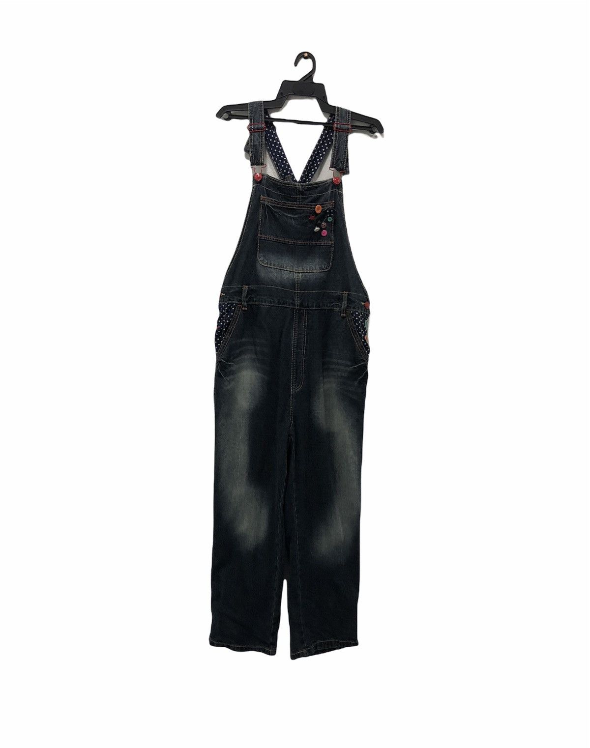 Designer × Japanese Brand Vtg Distressed ChipClip Suspender Overalls Jumpsuit Jeans Size US 38 / EU 54 - 1 Thumbnail