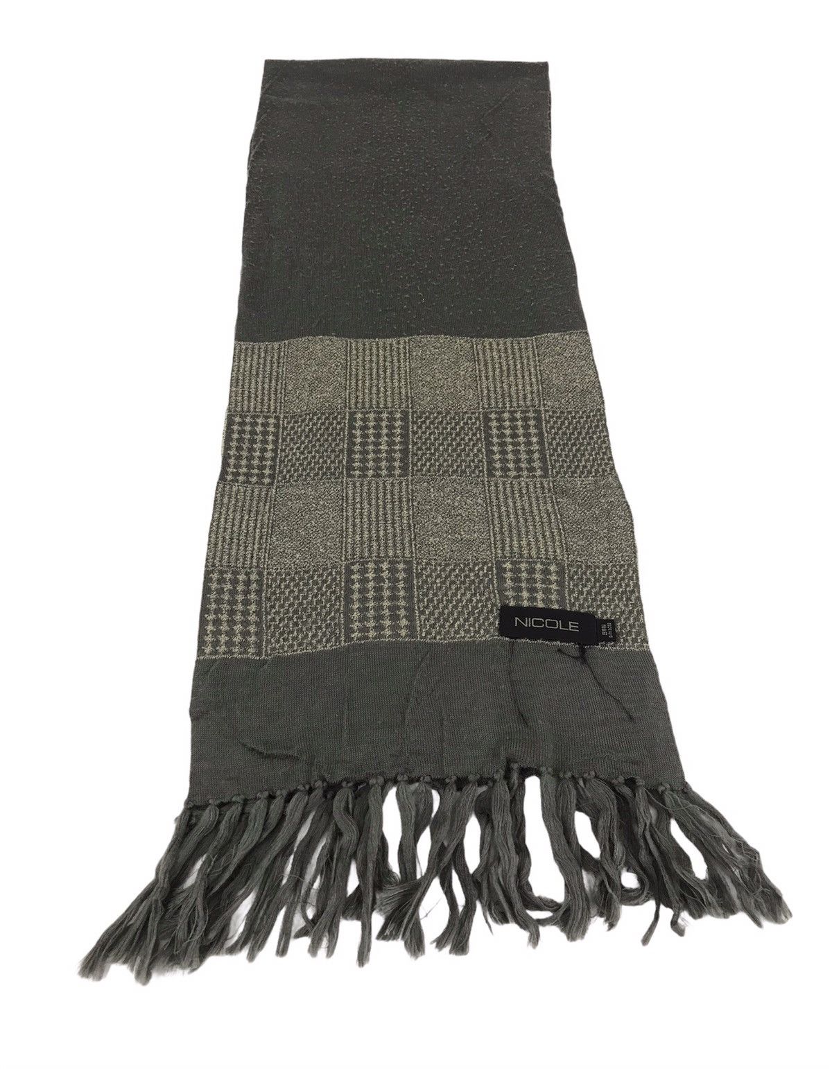 Designer × Other Vintage Nicole Muffler Scarf Plain Checked Design Size ONE SIZE - 2 Thumbnail